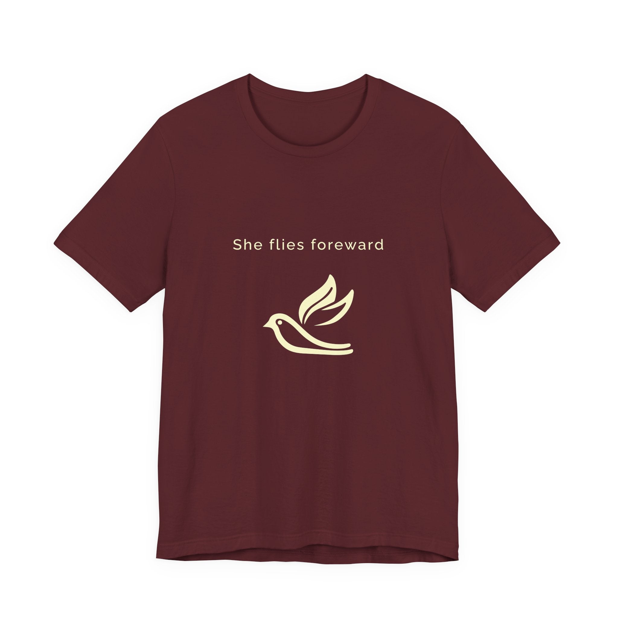 She Flies Forward | Women's Motivational Graphic Bird Print T-Shirt