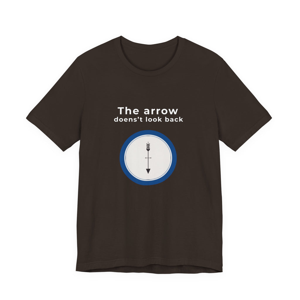The Arrow Doesn't Look Back | Men's Motivational Graphic Compass Arrow T-Shirt