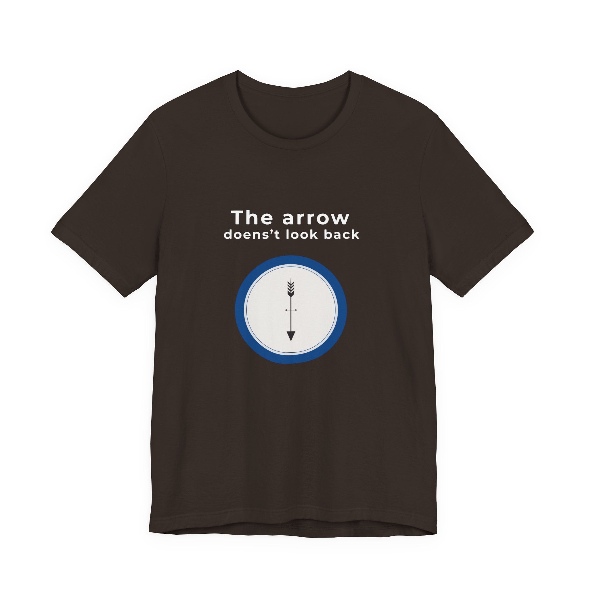 The Arrow Doesn't Look Back | Men's Motivational Graphic Compass Arrow T-Shirt