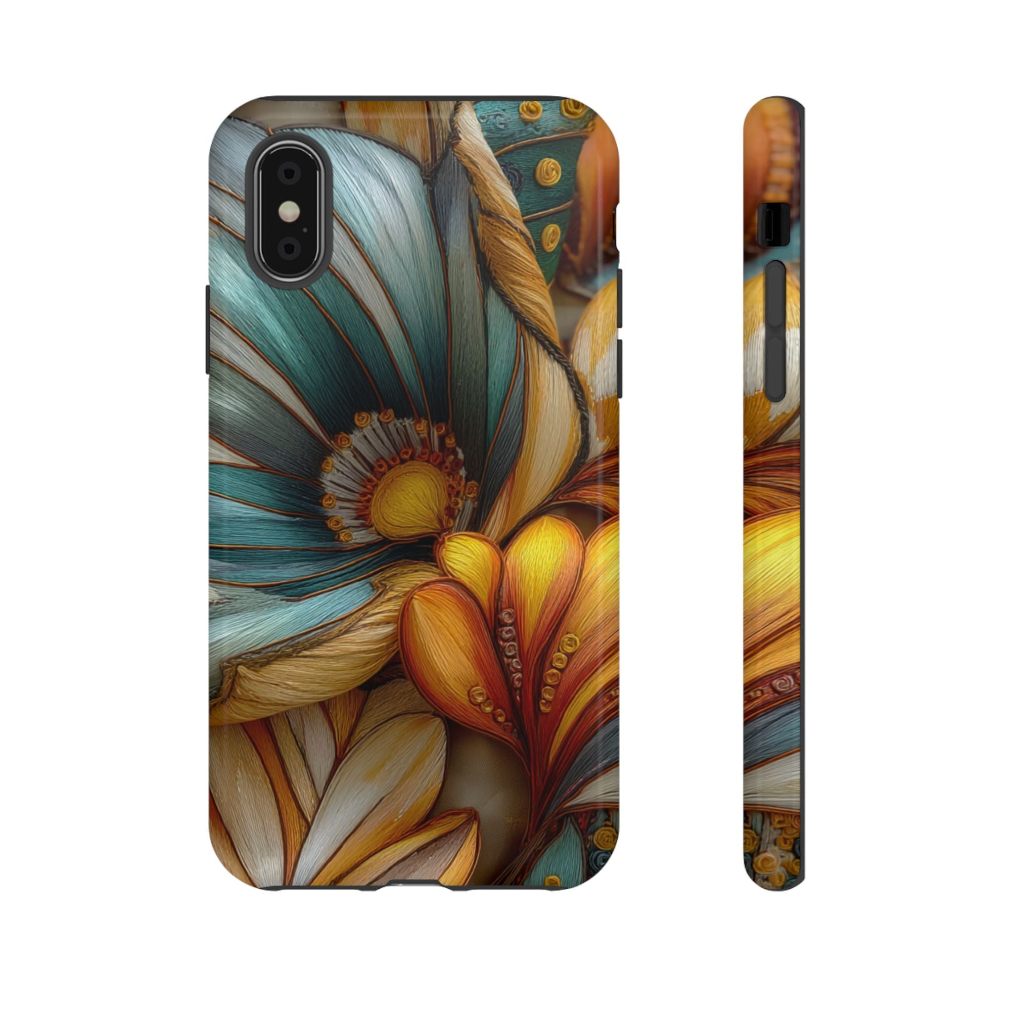 Sculpted Bloom Phone Case | 3D Embroidery style Botanical