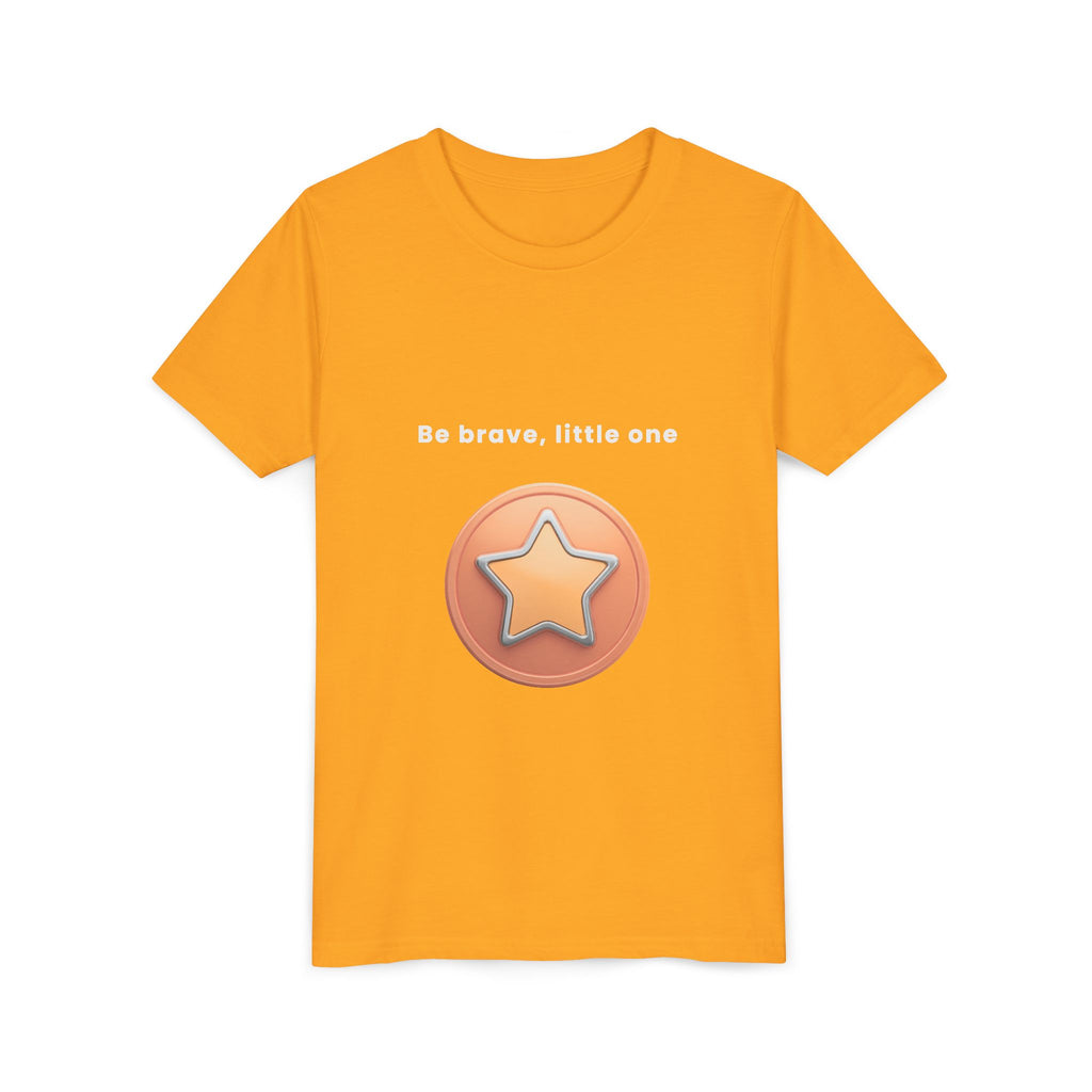 Be Brave Little One | Kids Motivational Graphic Bronze Star Badge T-Shirt