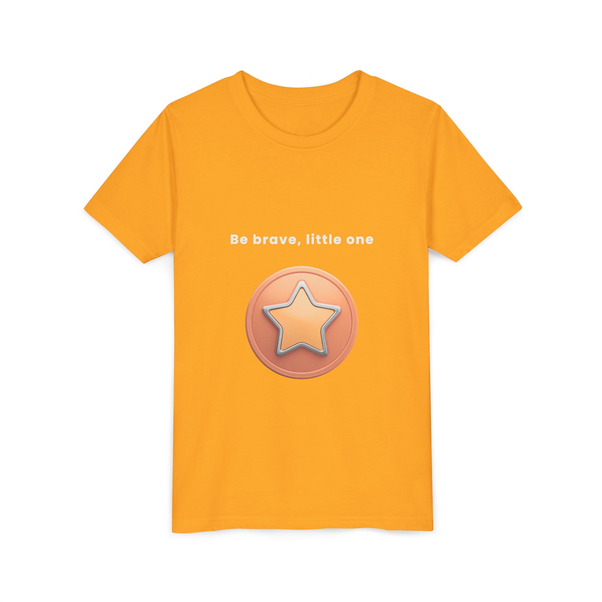 Be Brave Little One | Kids Motivational Graphic Bronze Star Badge T-Shirt