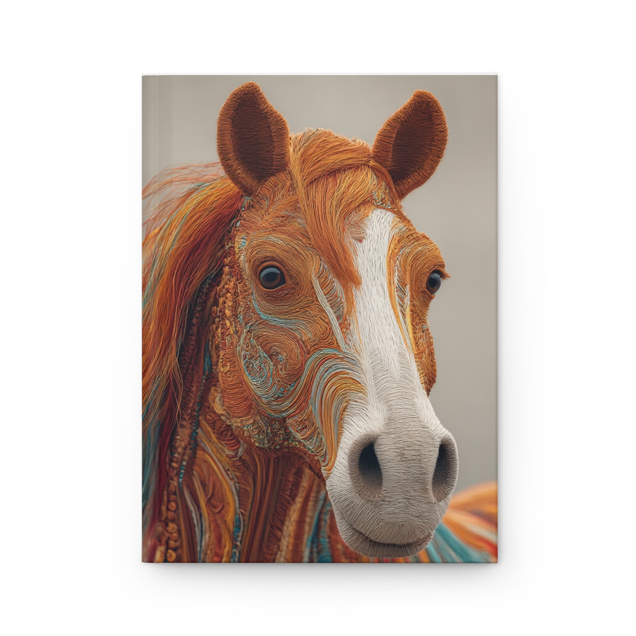 Colourful Horse Hardcover Journal | 3D Embroidery Style