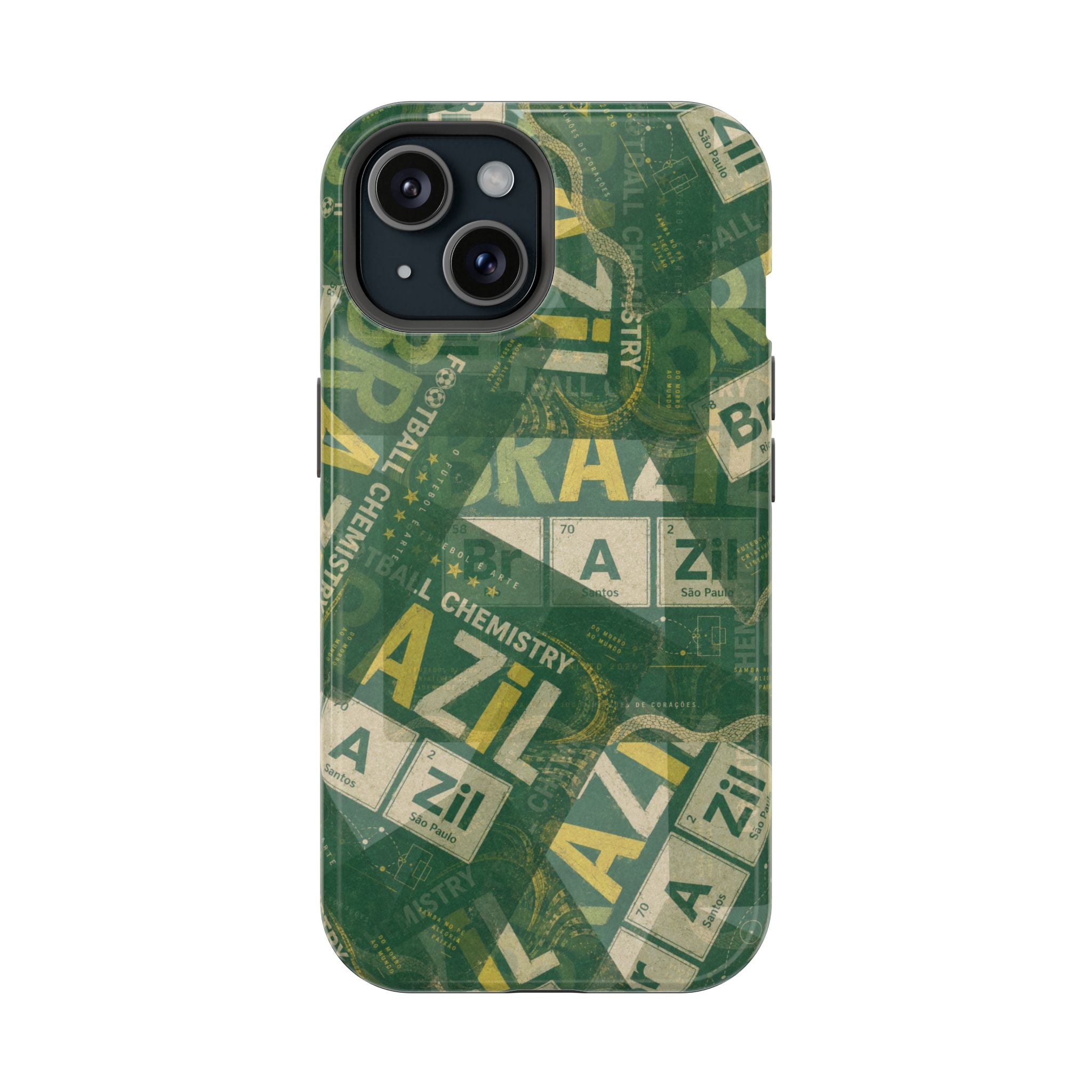Brazil Football Phone Case | Green, gold, and chemistry.
