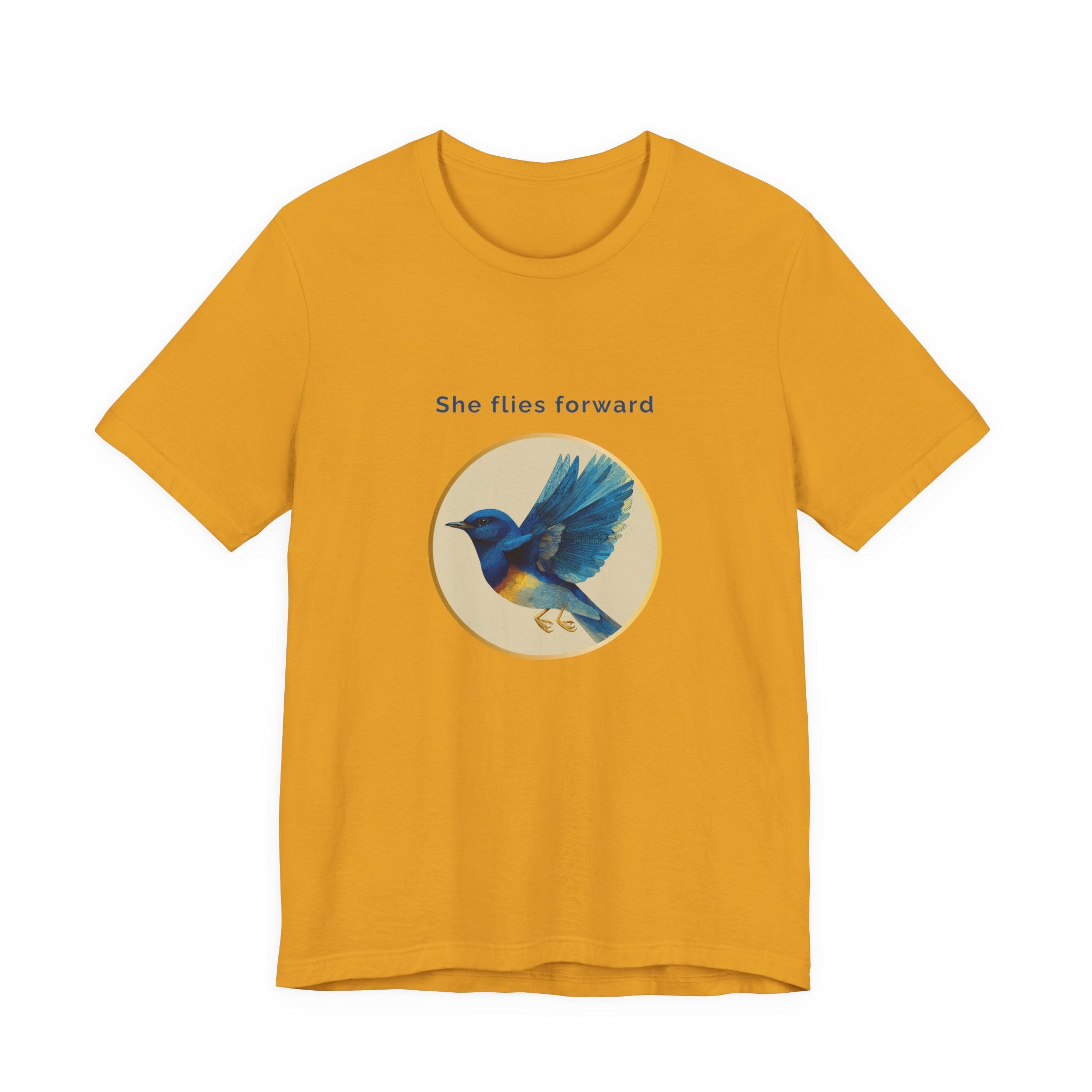 She Flies Forward | Women's Motivational Graphic Deep Horizon T-Shirt