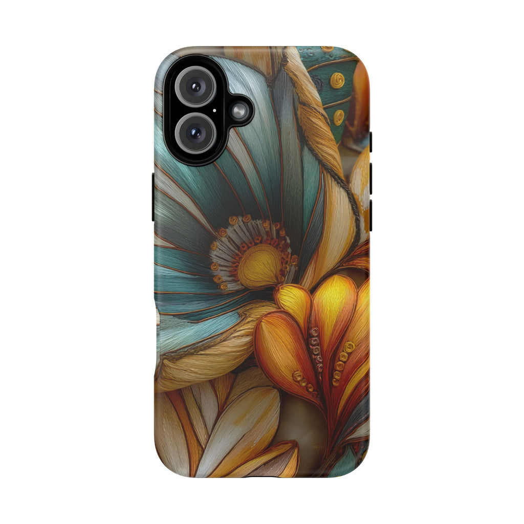 Sculpted Bloom Phone Case | 3D Embroidery style Botanical