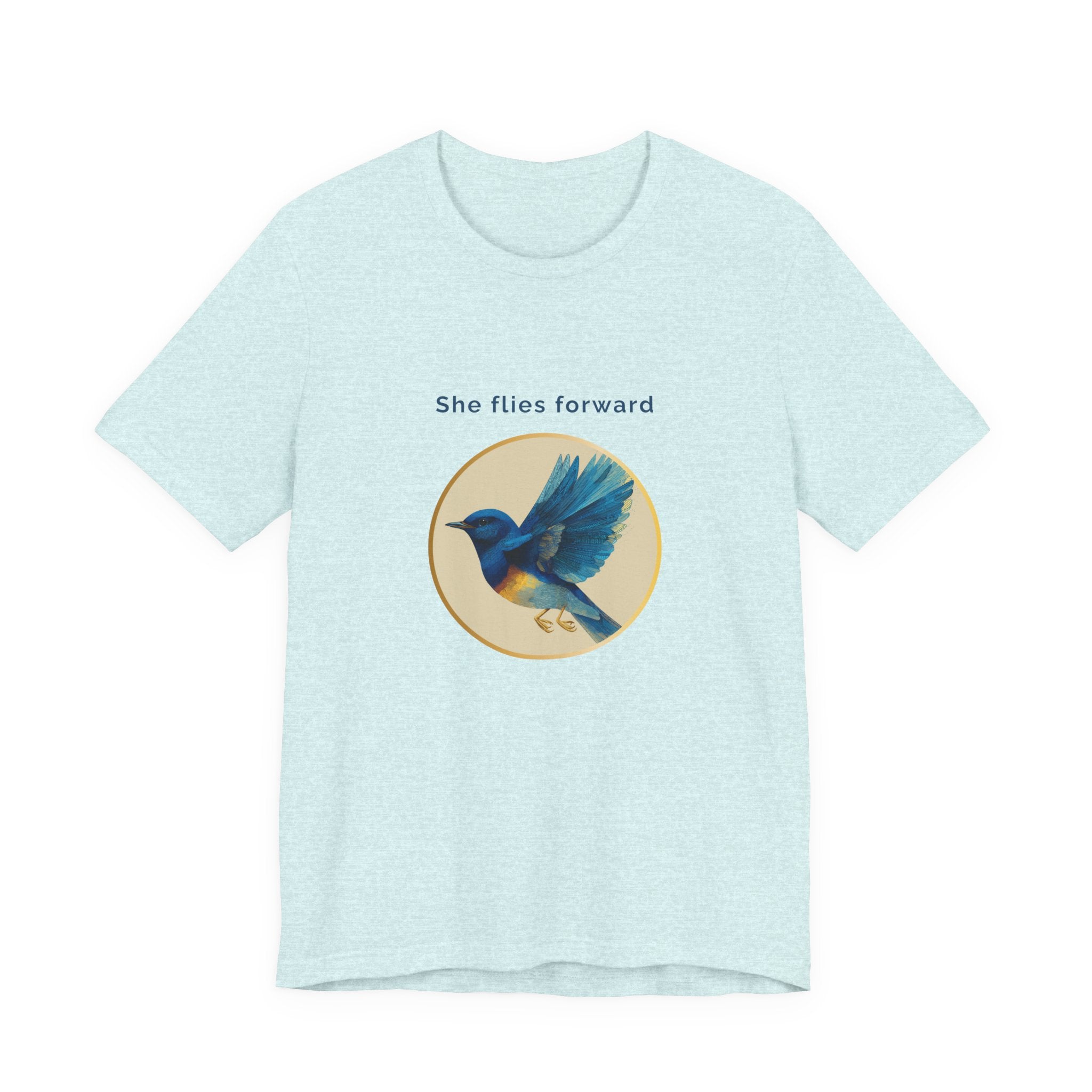 She Flies Forward | Women's Motivational Graphic Deep Horizon T-Shirt