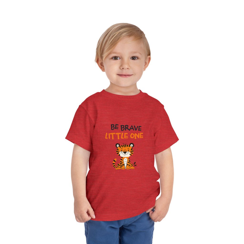 Be Brave Little One | Toddler Motivational Graphic Cute Tiger T-Shirt