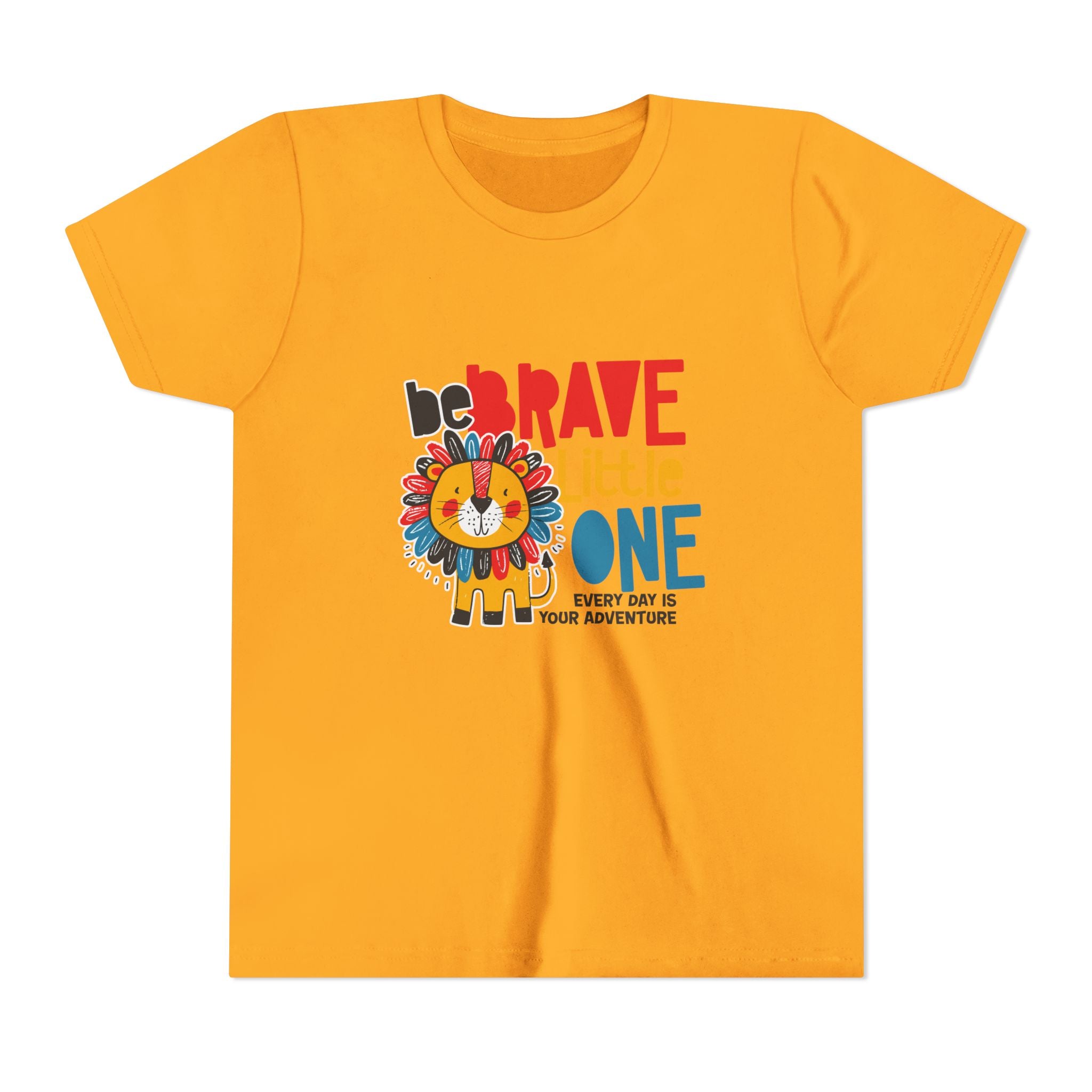Be Brave Little One | Kids Motivational Graphic Cute Colourful Lion T-Shirt