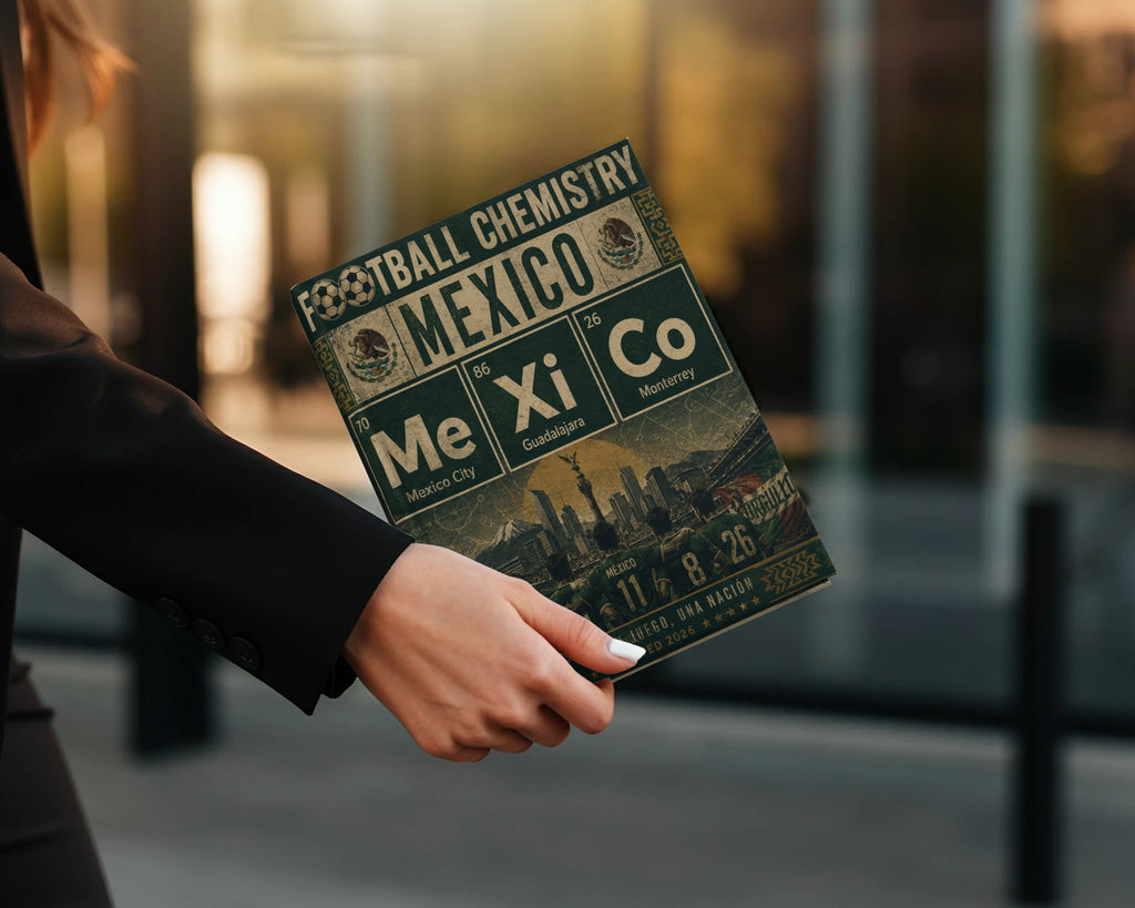 Football Chemistry Mexico book cover with cityscape and text.