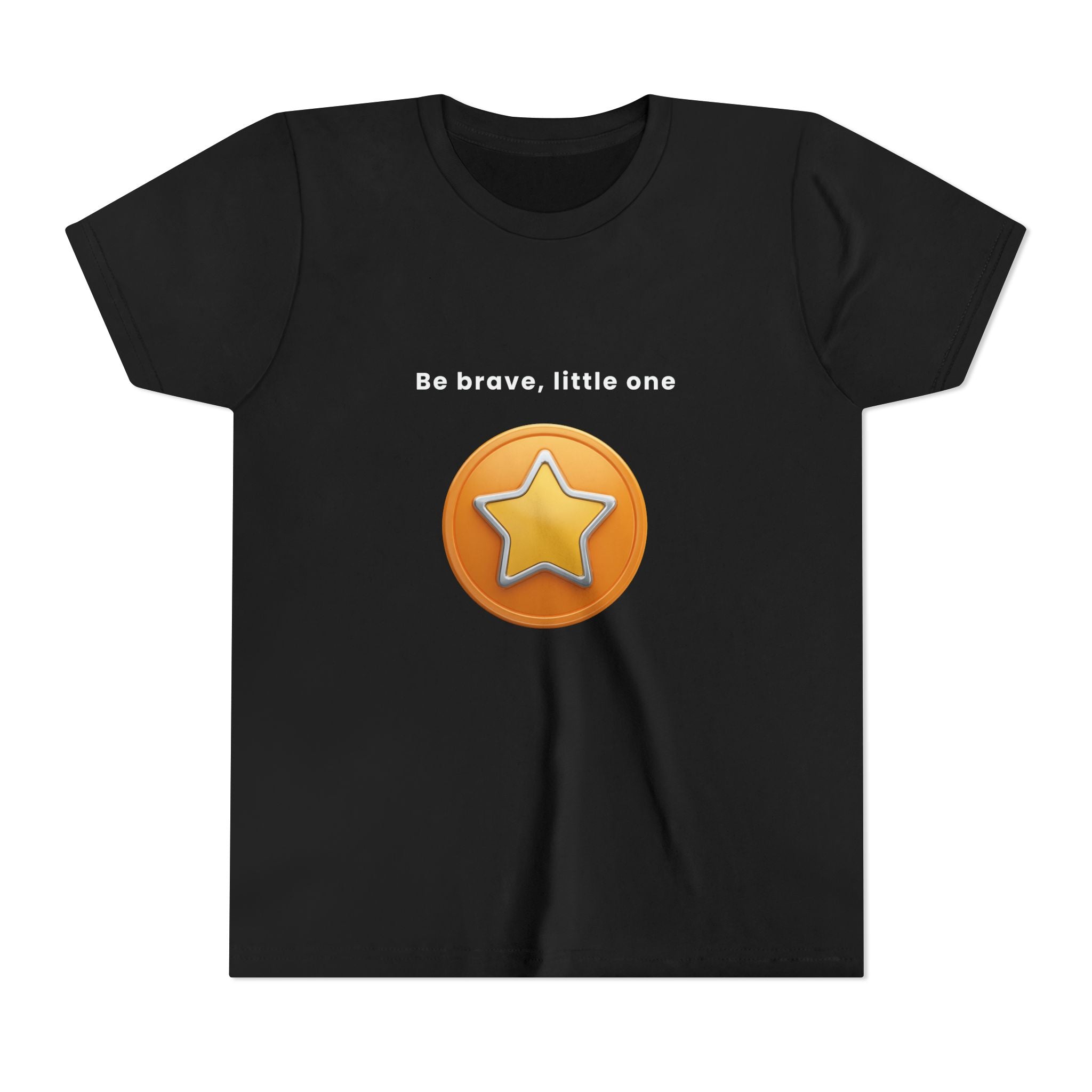 Be Brave Little One | Kids Motivational Graphic Golden Star Badge T-Shirt