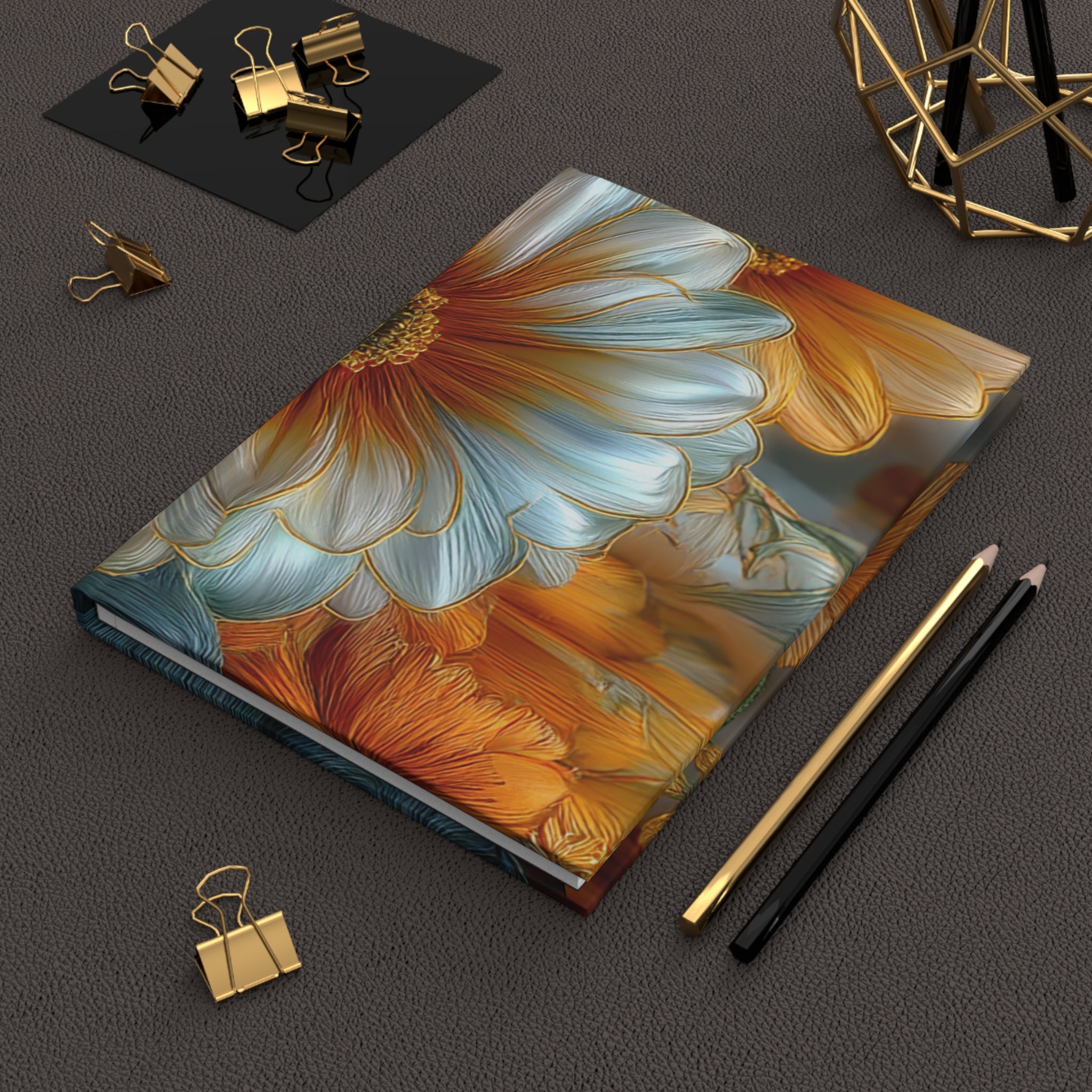 Thread Garden Hardcover Journal - 3D Embroidery-Style Botanical Hardcover Journal motivational design