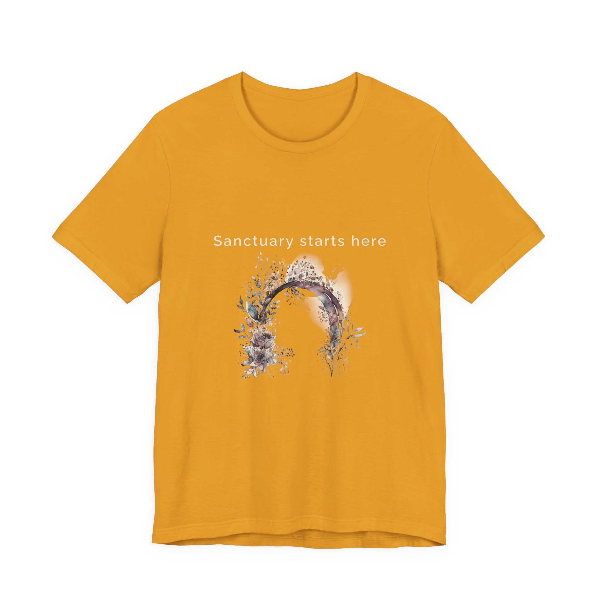 Sanctuary starts here | Women's Motivational Graphic Botanical Arche T-Shirt