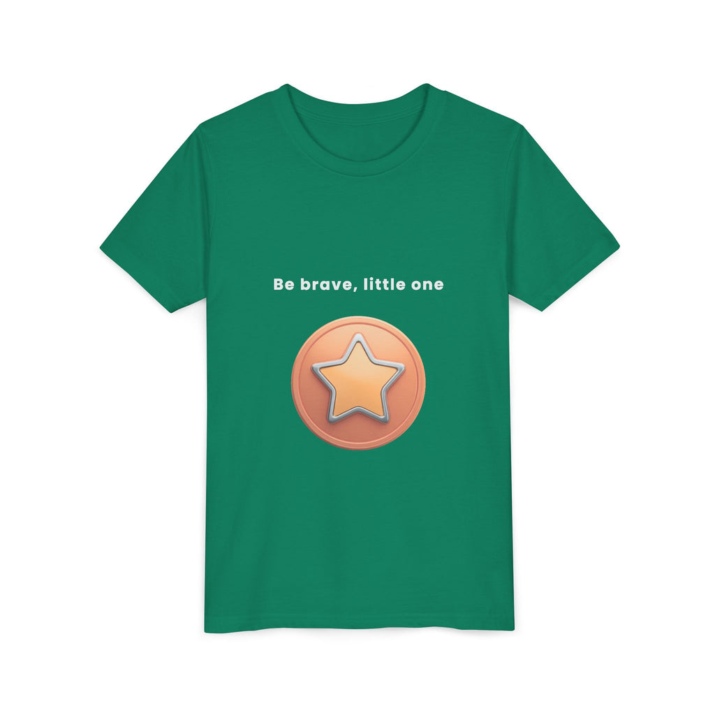 Be Brave Little One | Kids Motivational Graphic Bronze Star Badge T-Shirt