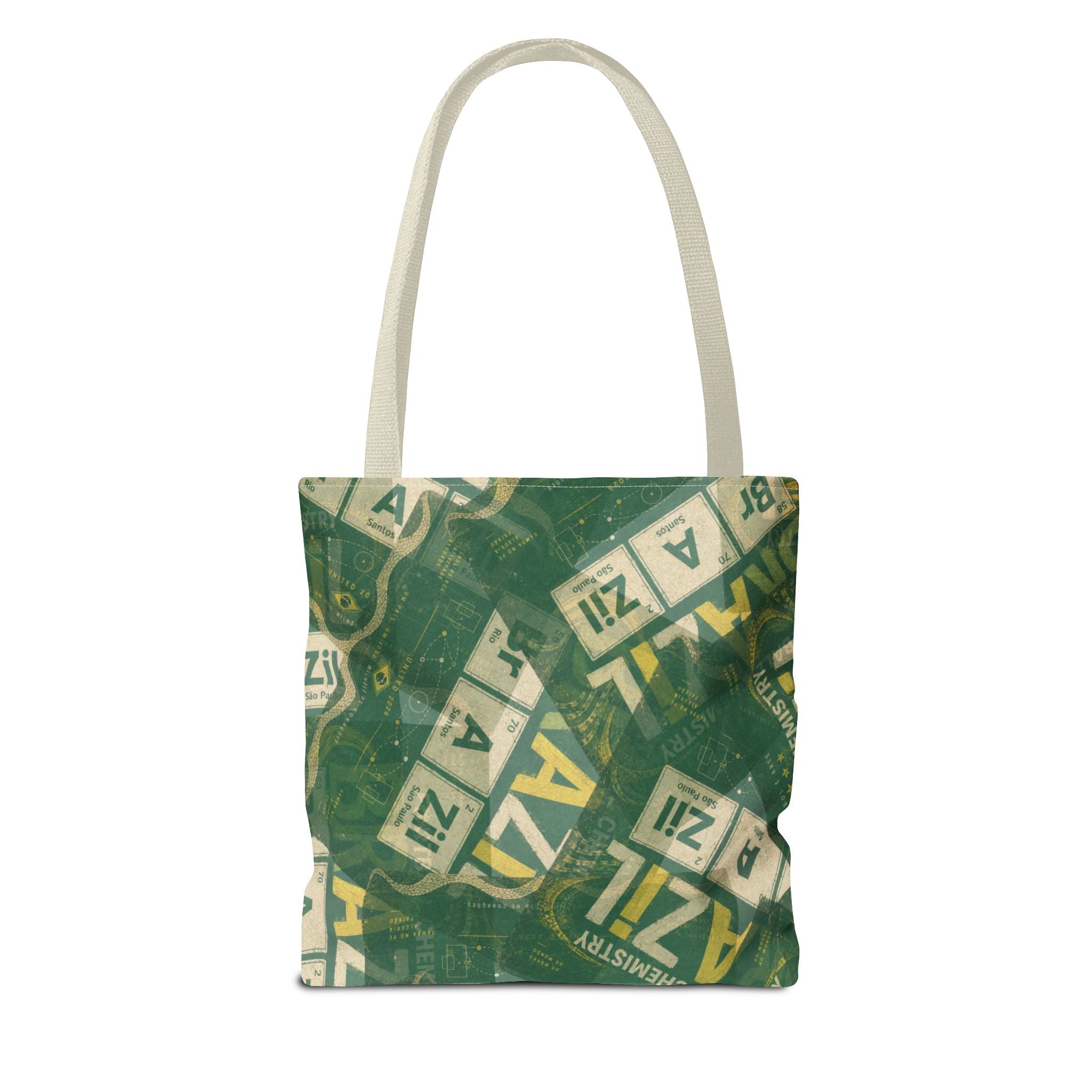 Brazil Football Tote Bag | Green, gold, and chemistry.