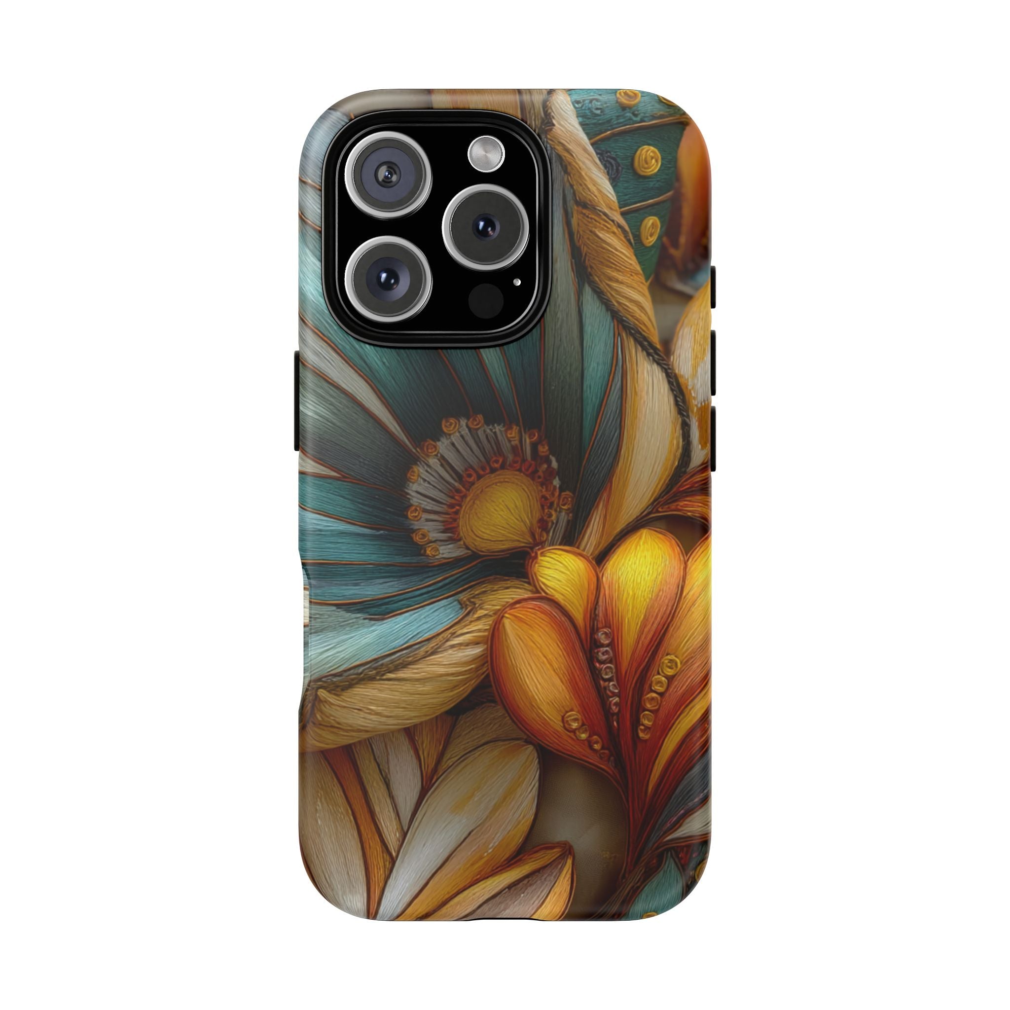 Sculpted Bloom Phone Case | 3D Embroidery style Botanical