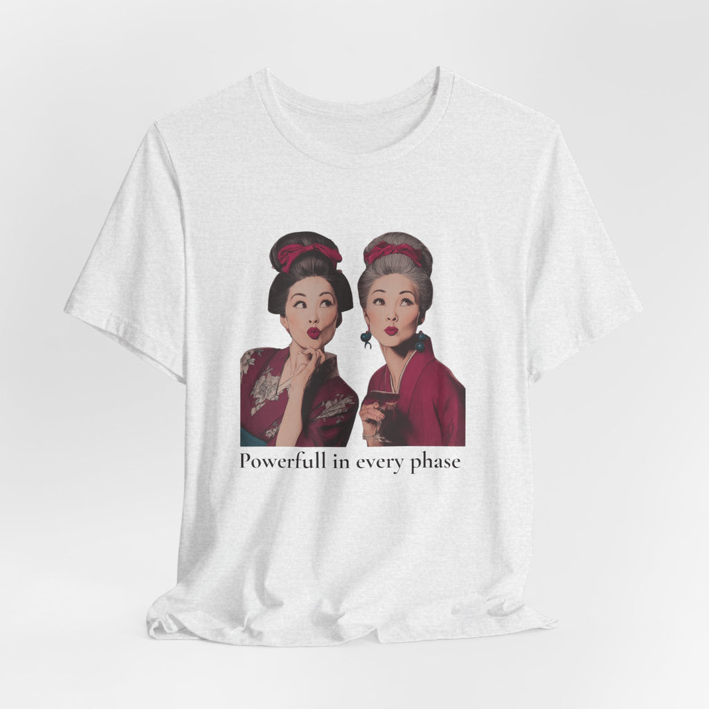 Powerful in Every Phase | Women's Motivational Graphic Vintage Women T-Shirt