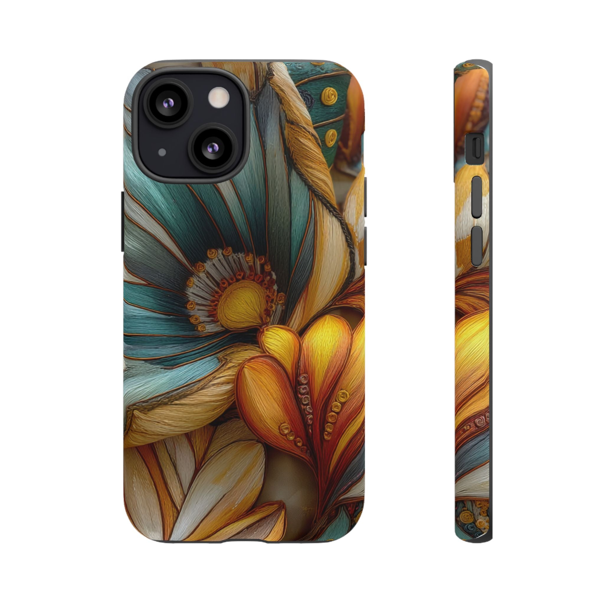 Sculpted Bloom Phone Case | 3D Embroidery style Botanical