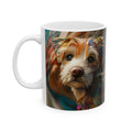 Scruffy Terrier dog Ceramic Mug - Colorful tread Art puppy Coffee Cup Mug motivational design