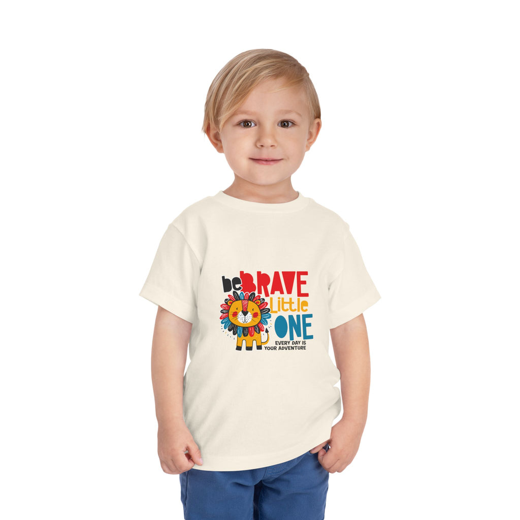 Be Brave Little One | Toddler Motivational Graphic Cute Colourful Lion T-Shirt
