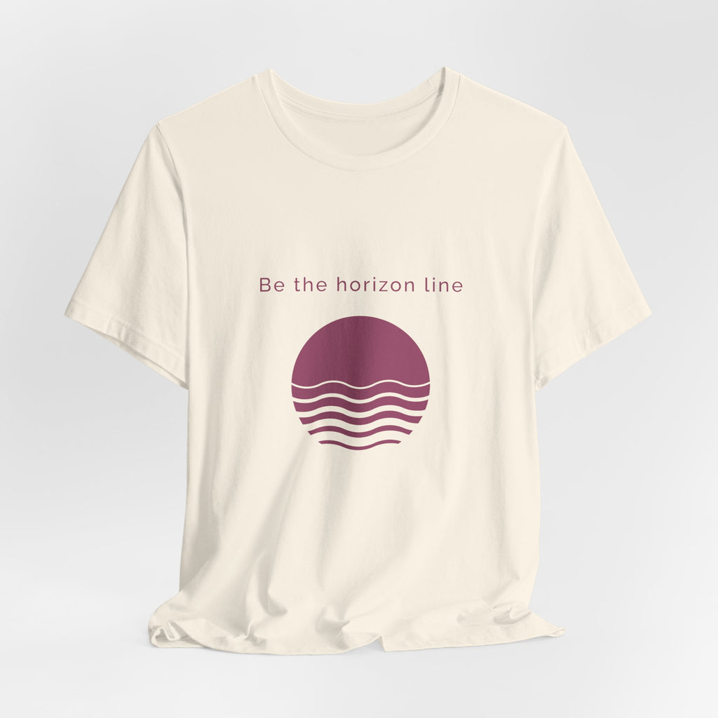 Be the horizon Line | Women's Motivational Graphic Circular Yellow Wave Sunrise T-Shirt
