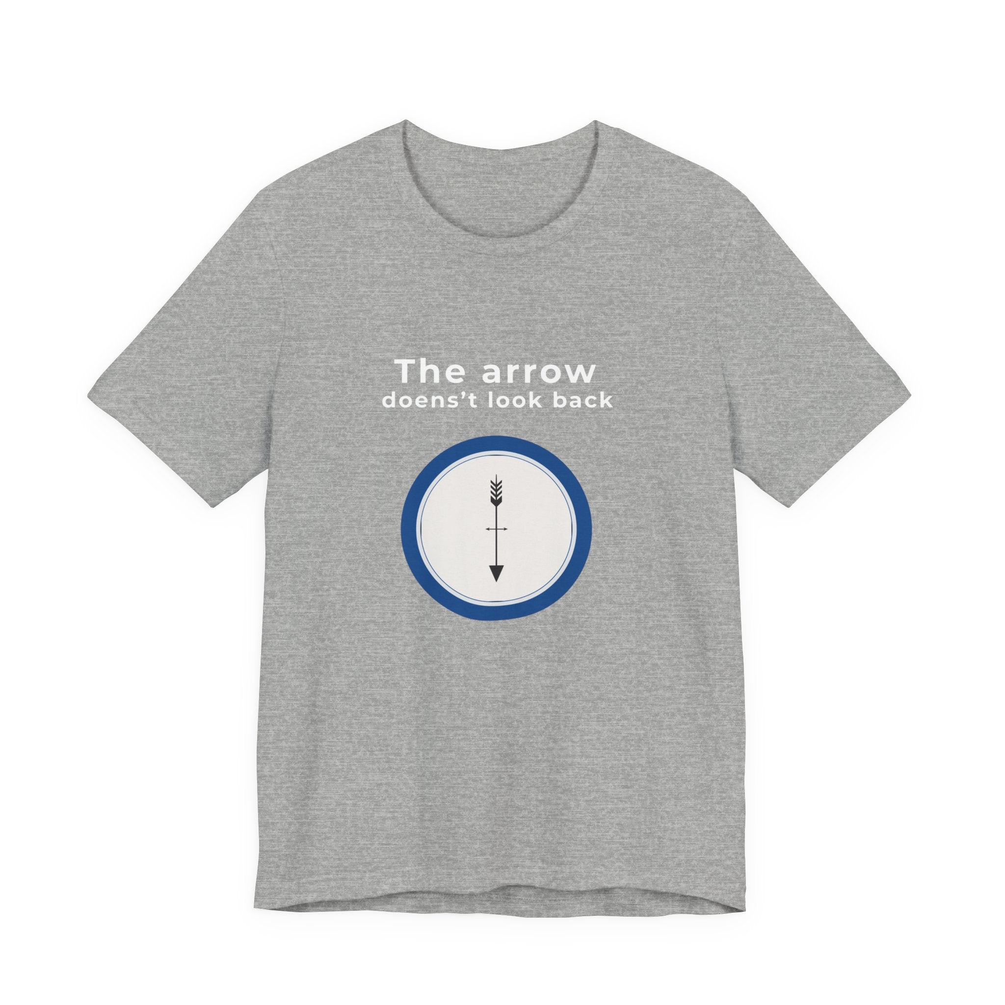 The Arrow Doesn't Look Back | Men's Motivational Graphic Compass Arrow T-Shirt