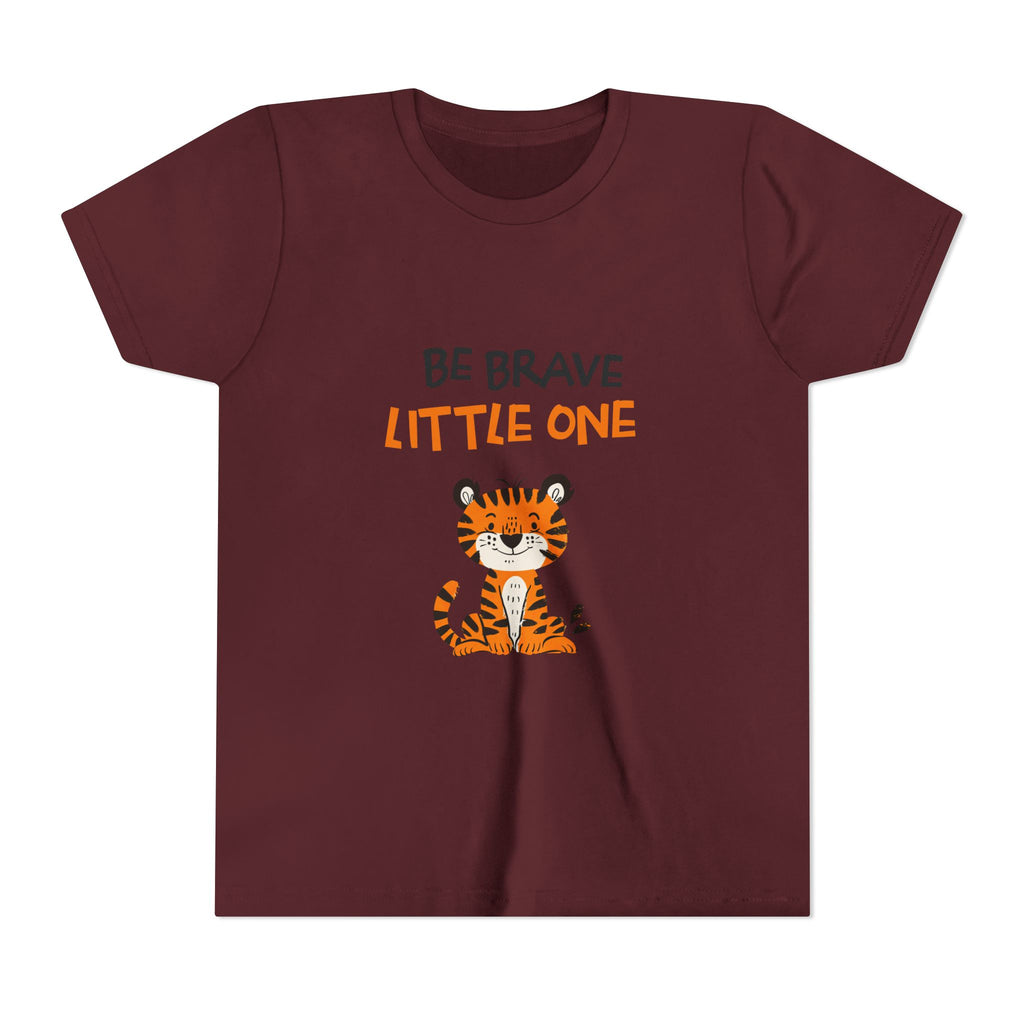 Be Brave Little One | Kids Motivational Graphic Cute Tiger T-Shirt