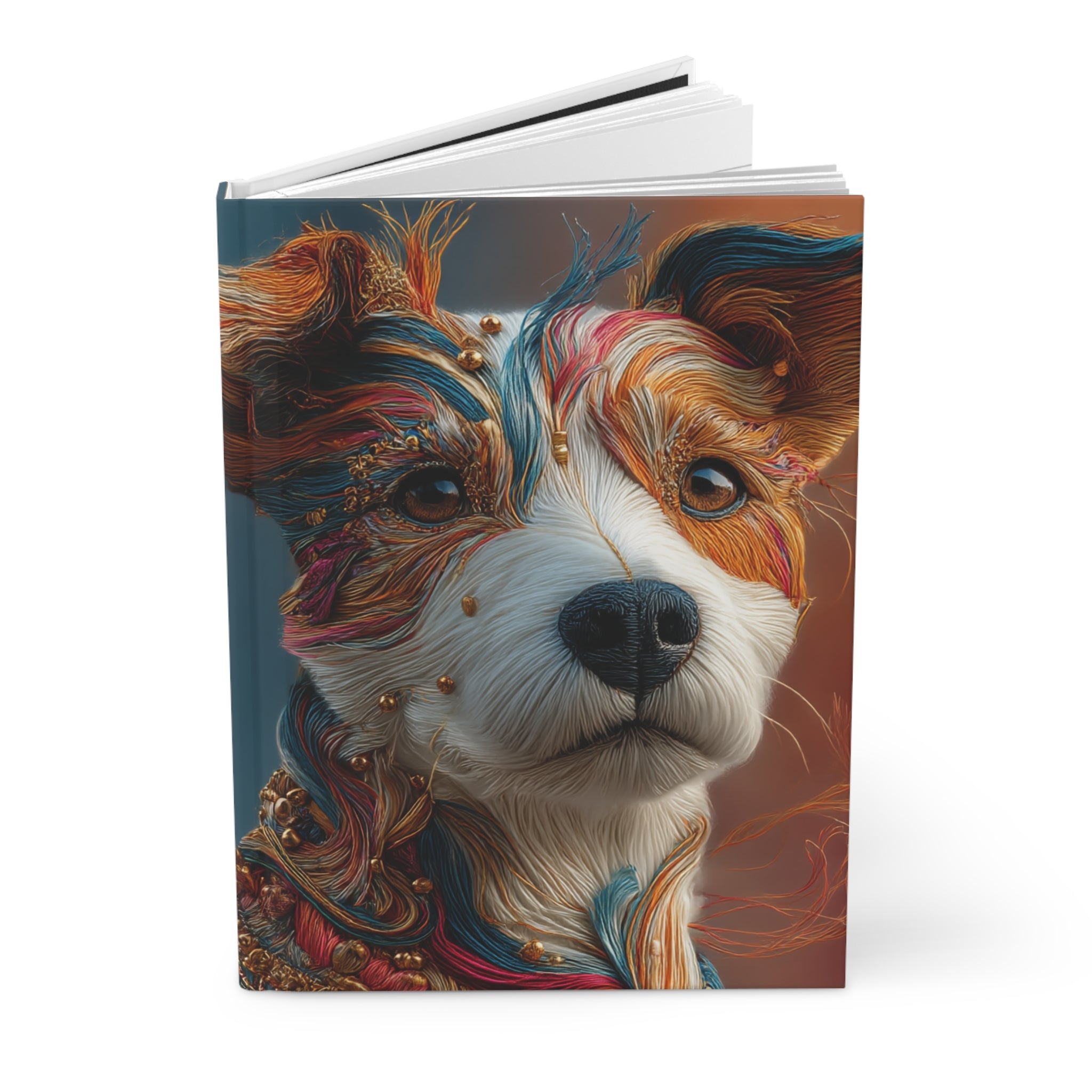 Terrier Mix Hardcover Journal | 3D Embroidery Style