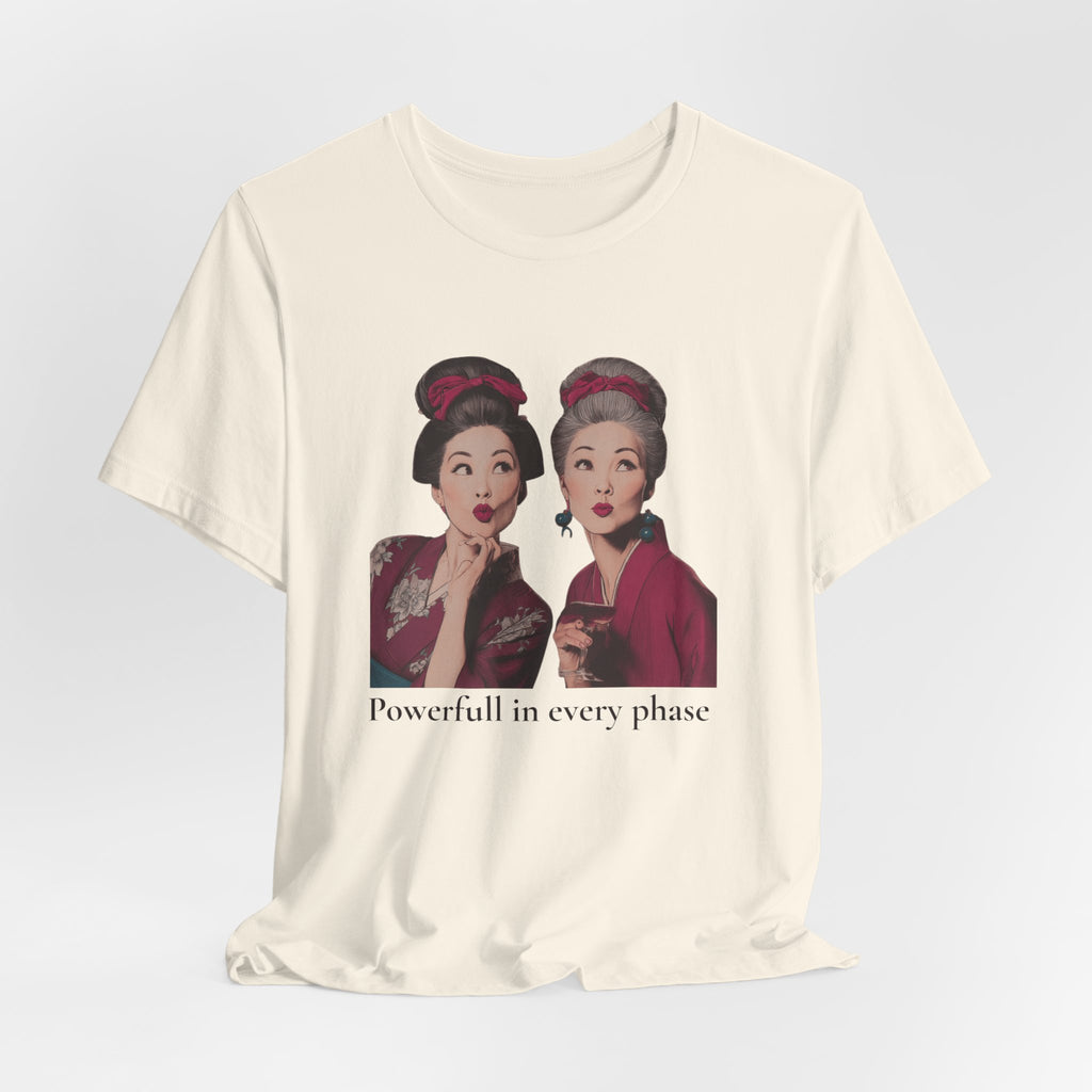 Powerful in Every Phase | Women's Motivational Graphic Vintage Women T-Shirt