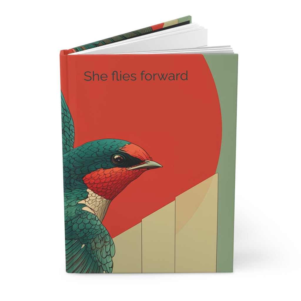 She Flies Forward Hardcover Journal | Motivational Graphic Forward Flight