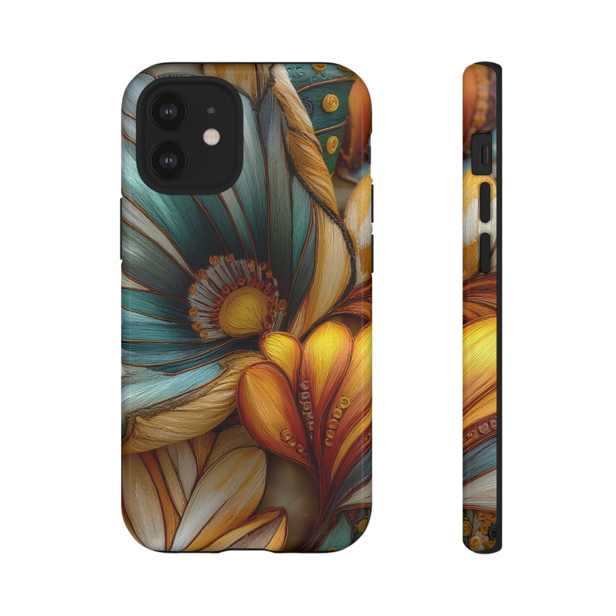 Sculpted Bloom Phone Case | 3D Embroidery style Botanical