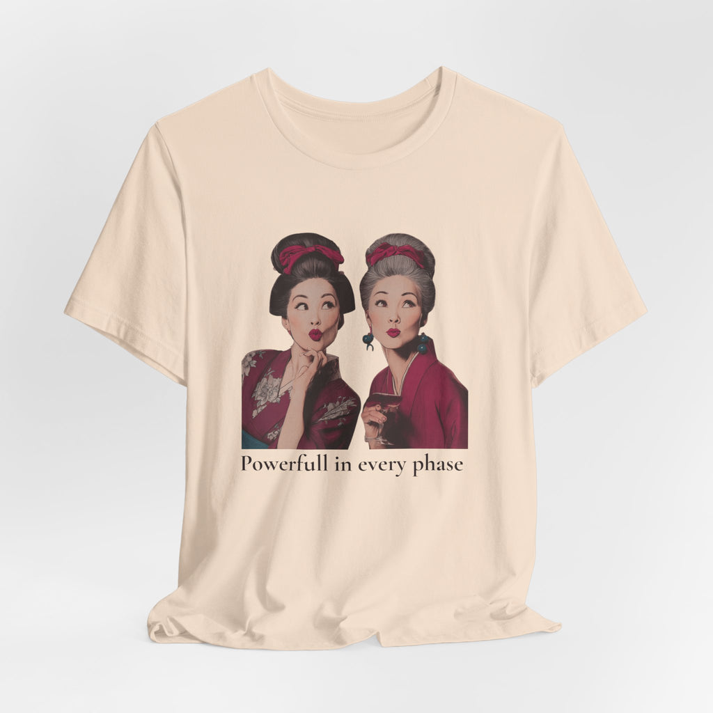Powerful in Every Phase | Women's Motivational Graphic Vintage Women T-Shirt