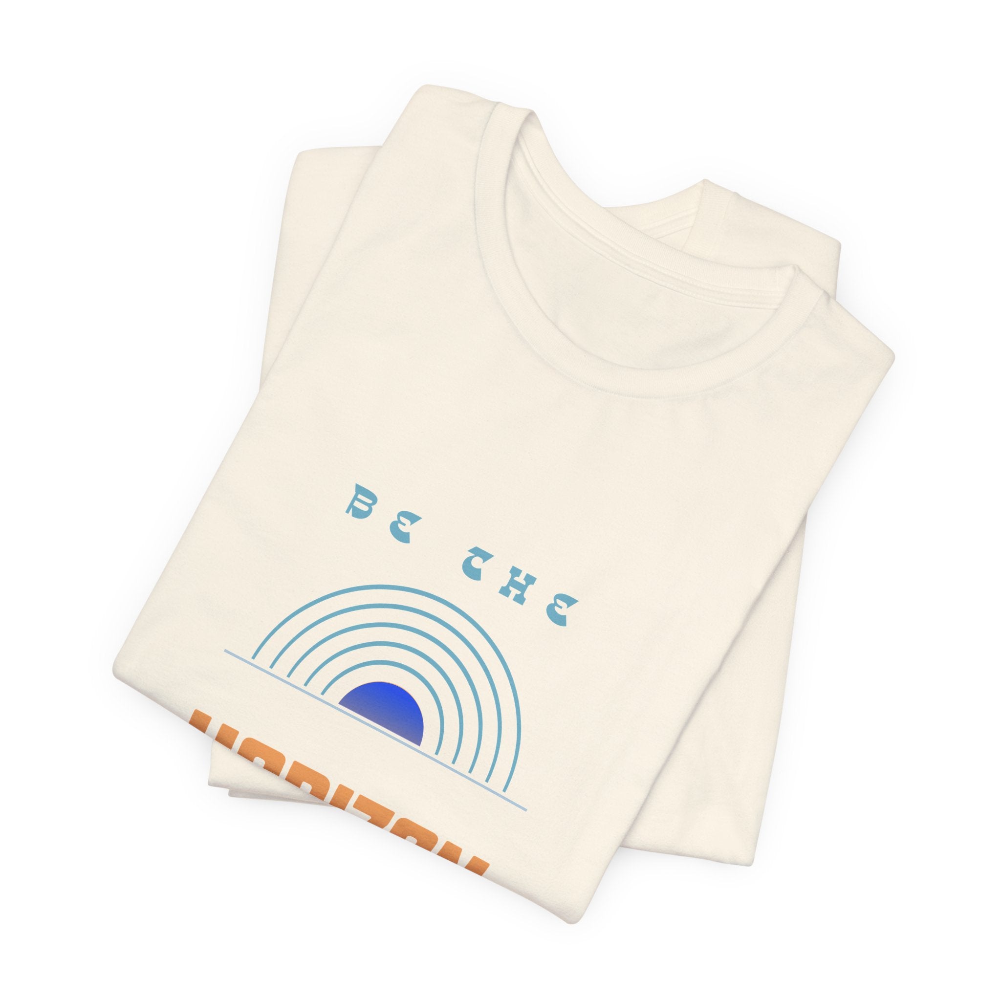 Be the horizon Line | Women's Motivational Graphic Minimalistic Retro Sunrise T-Shirt