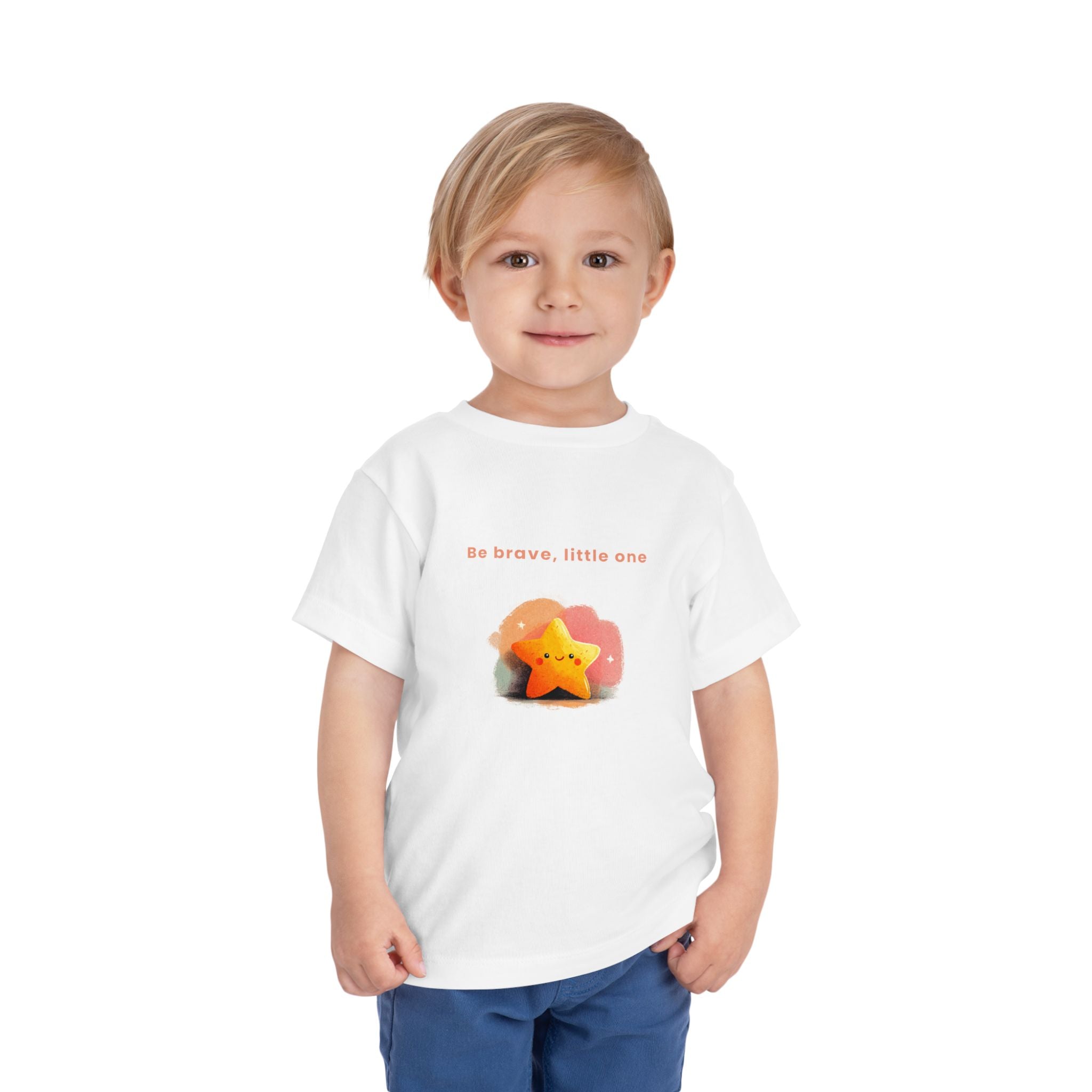 Be Brave Little One | Toddler Motivational Graphic Soft Smile Star T-Shirt