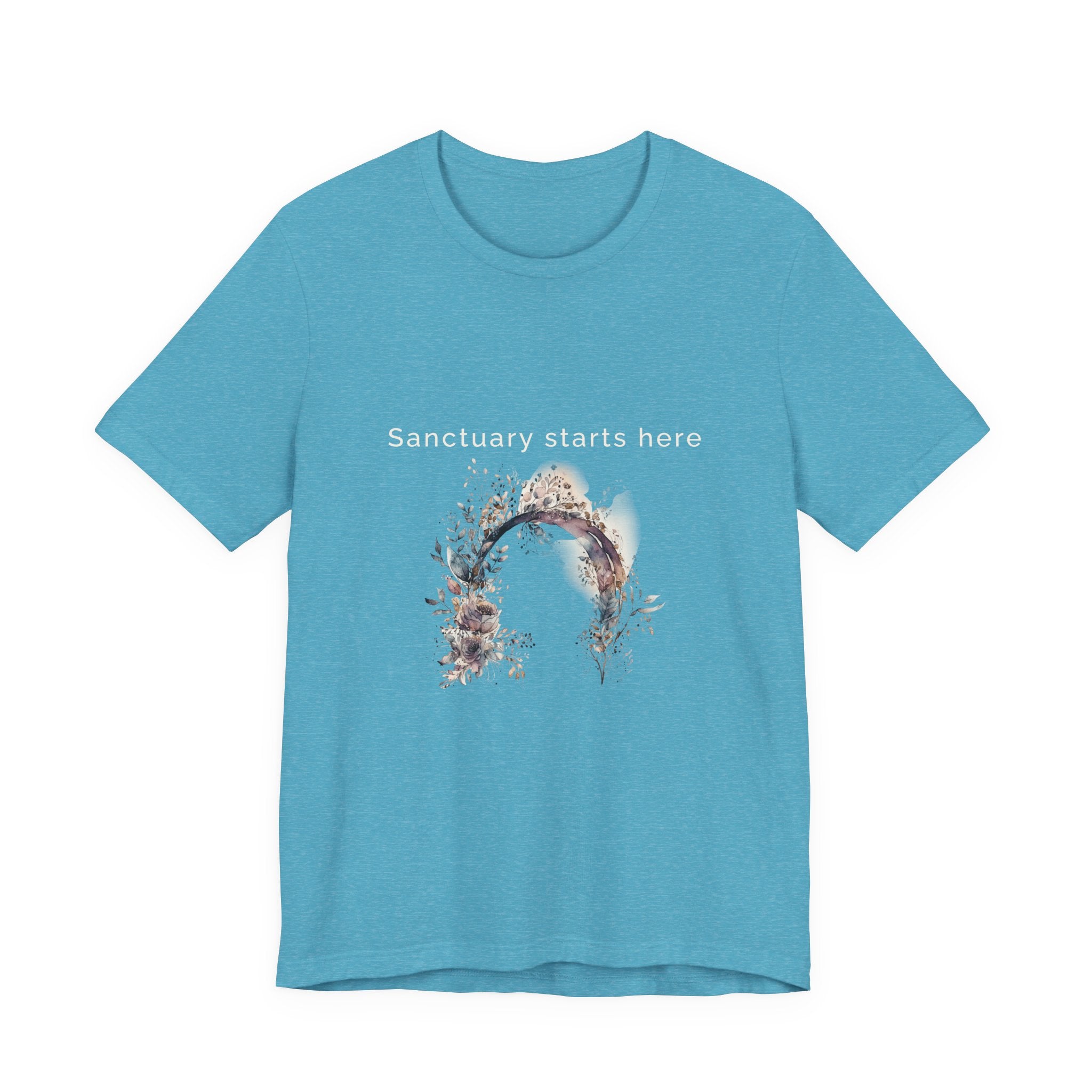 Sanctuary starts here | Women's Motivational Graphic Botanical Arche T-Shirt