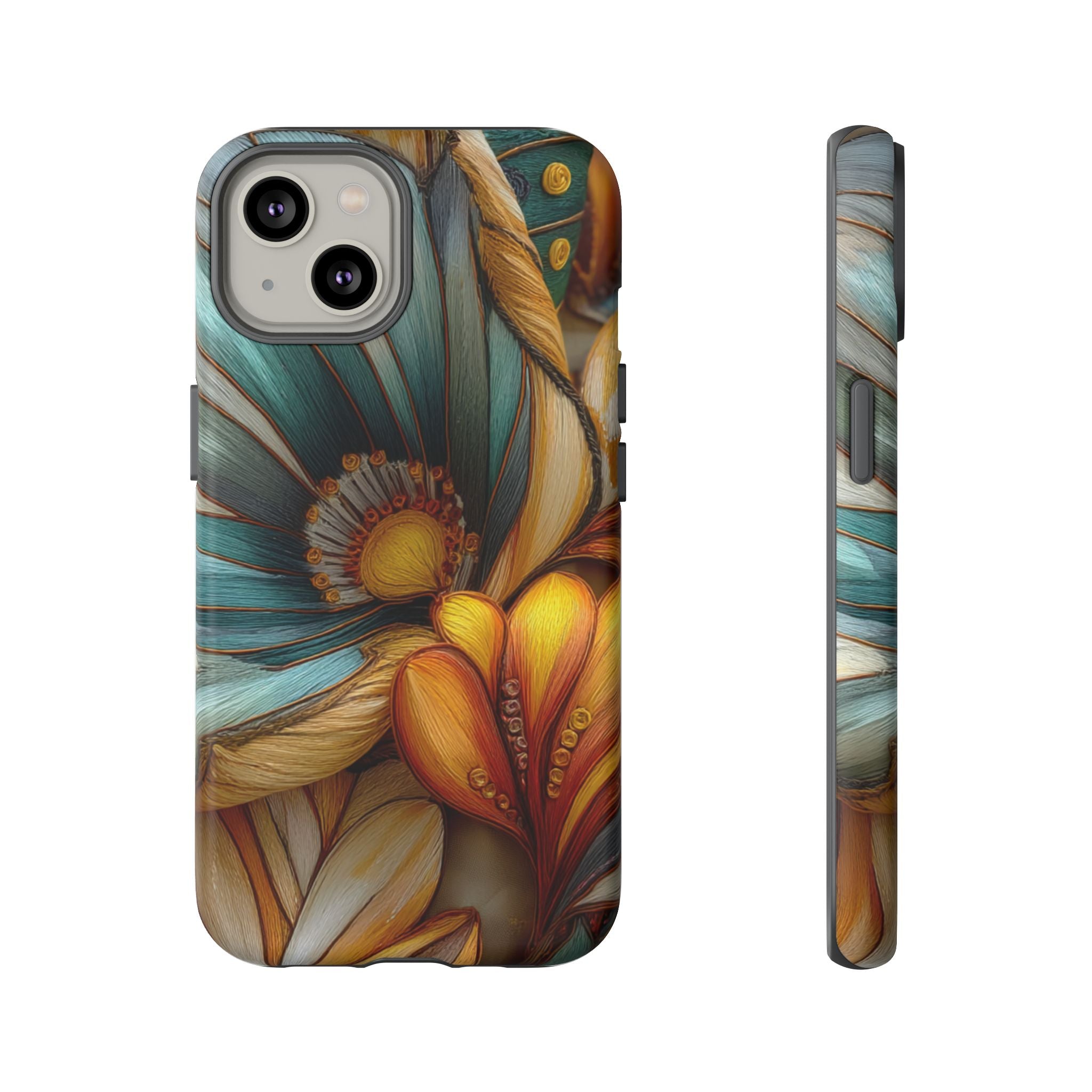 Sculpted Bloom Phone Case | 3D Embroidery style Botanical