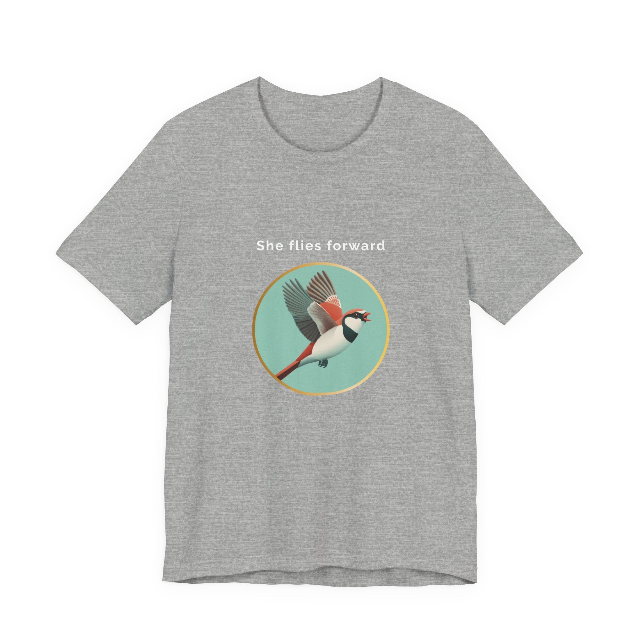 She Flies Forward | Women's Motivational Graphic Green Minimal T-Shirt