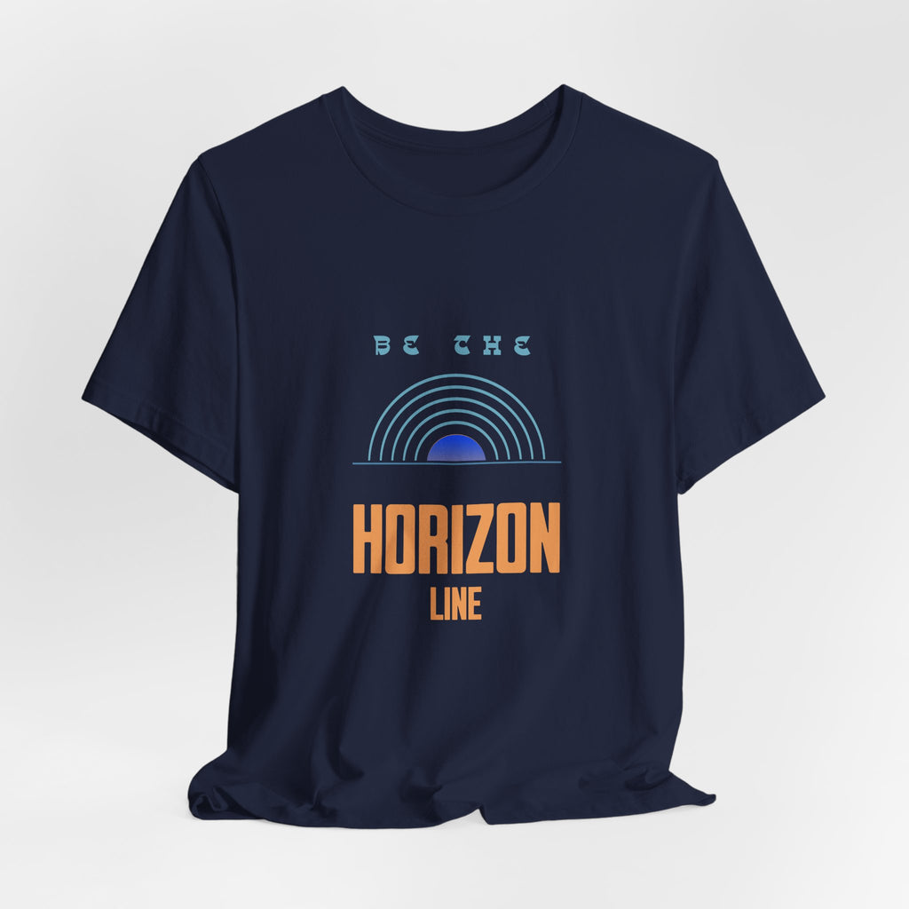 Be the horizon Line | Women's Motivational Graphic Minimalistic Retro Sunrise T-Shirt