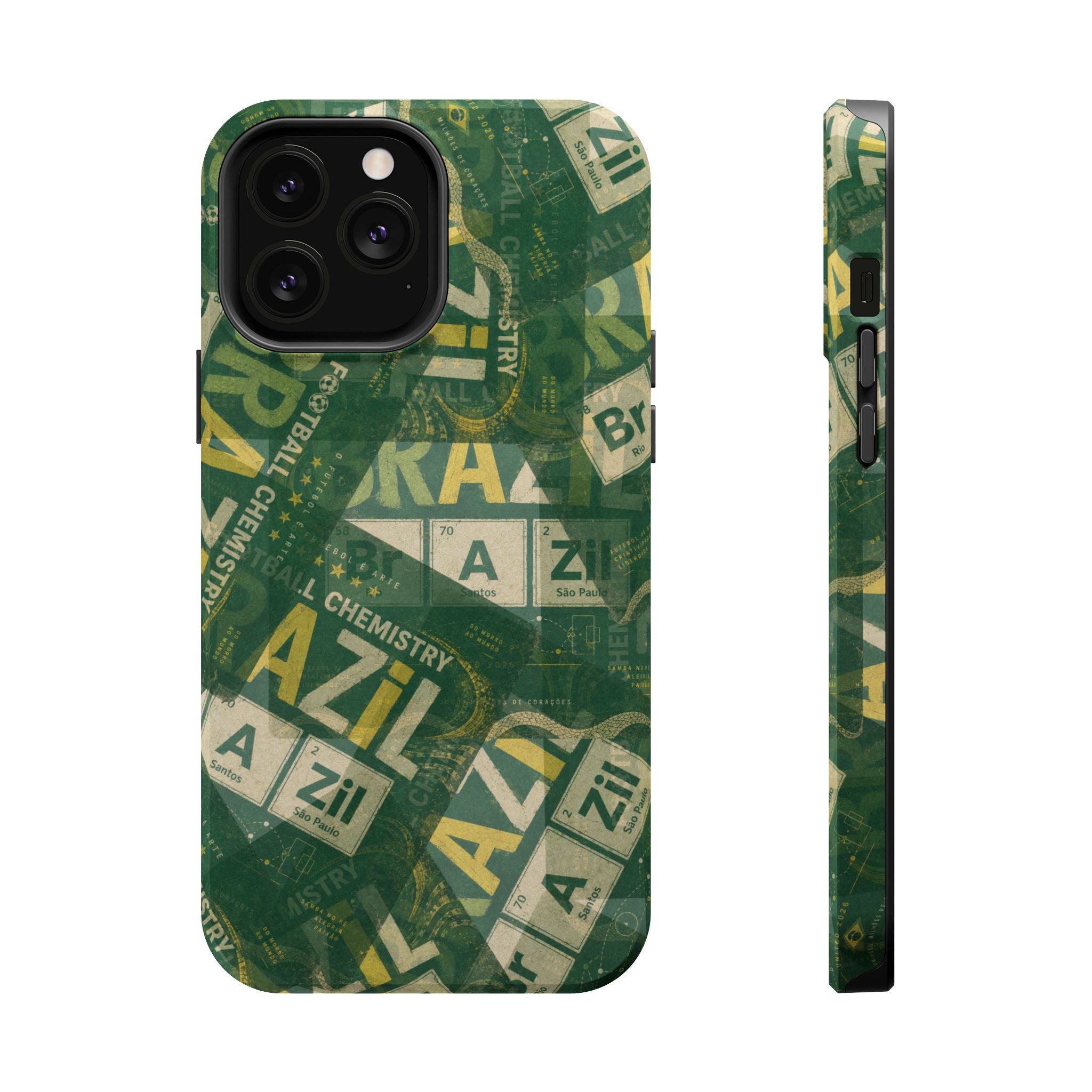 Brazil Football Phone Case | Green, gold, and chemistry.