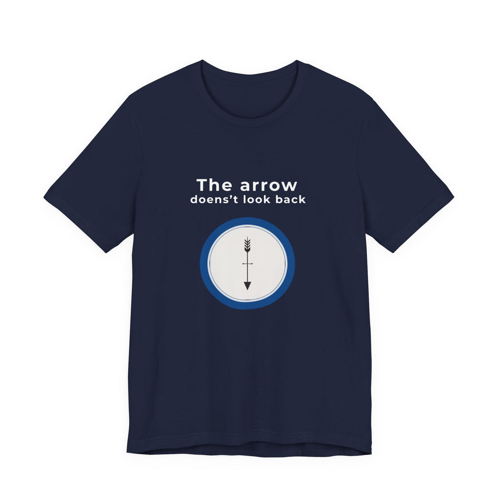 The Arrow Doesn't Look Back | Men's Motivational Graphic Compass Arrow T-Shirt