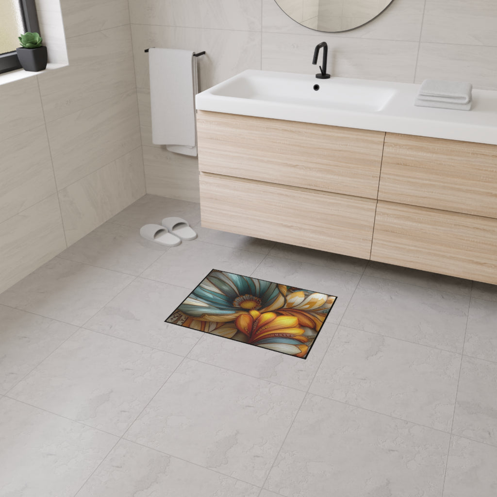 Sculpted Bloom Heavy Duty Floor Mat | 3D Embroidery style Botanical