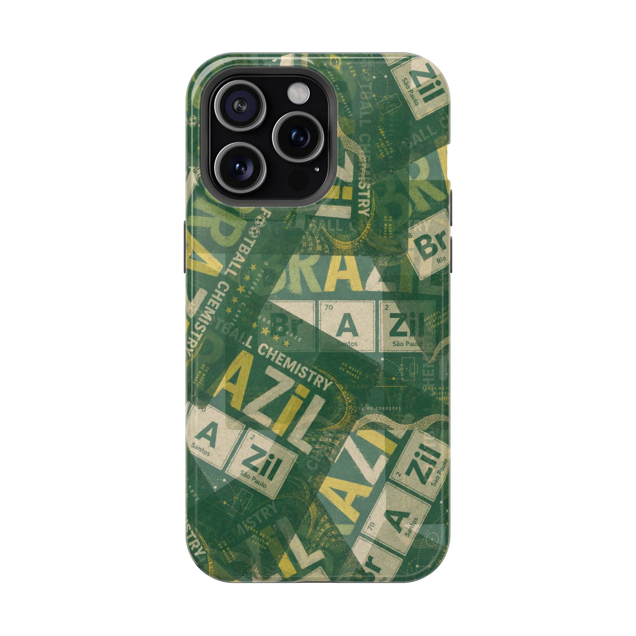 Brazil Football Phone Case | Green, gold, and chemistry.