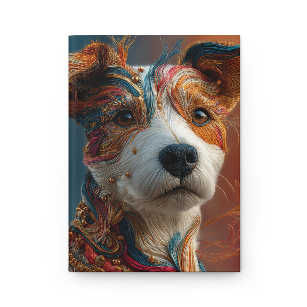 Terrier Mix Hardcover Journal | 3D Embroidery Style