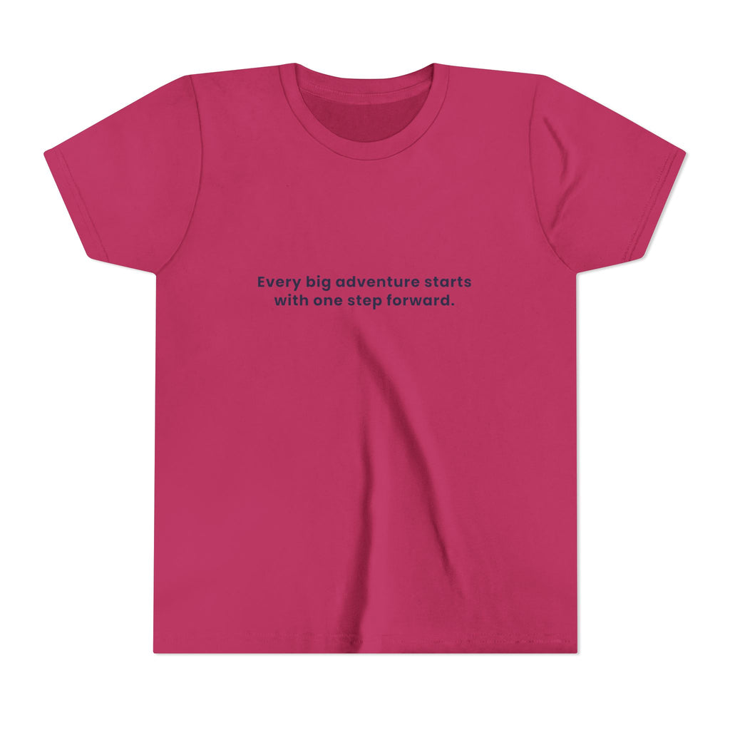 Every big adventure starts with one step forward | Kids Motivational T-Shirt