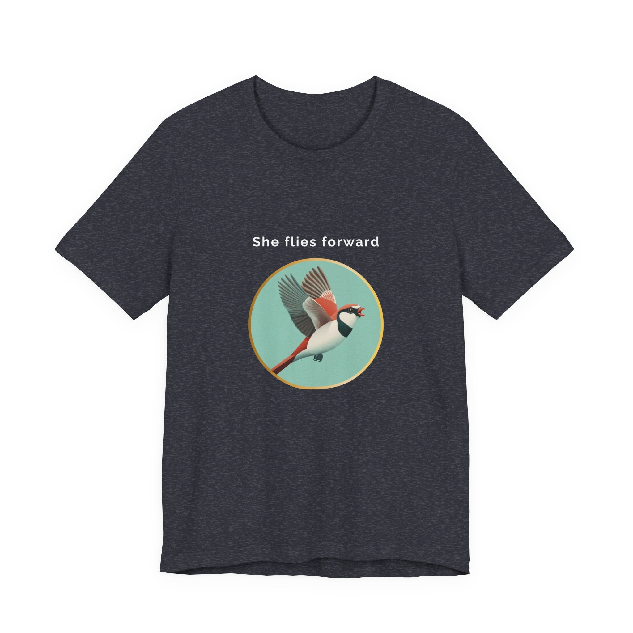 She Flies Forward | Women's Motivational Graphic Green Minimal T-Shirt