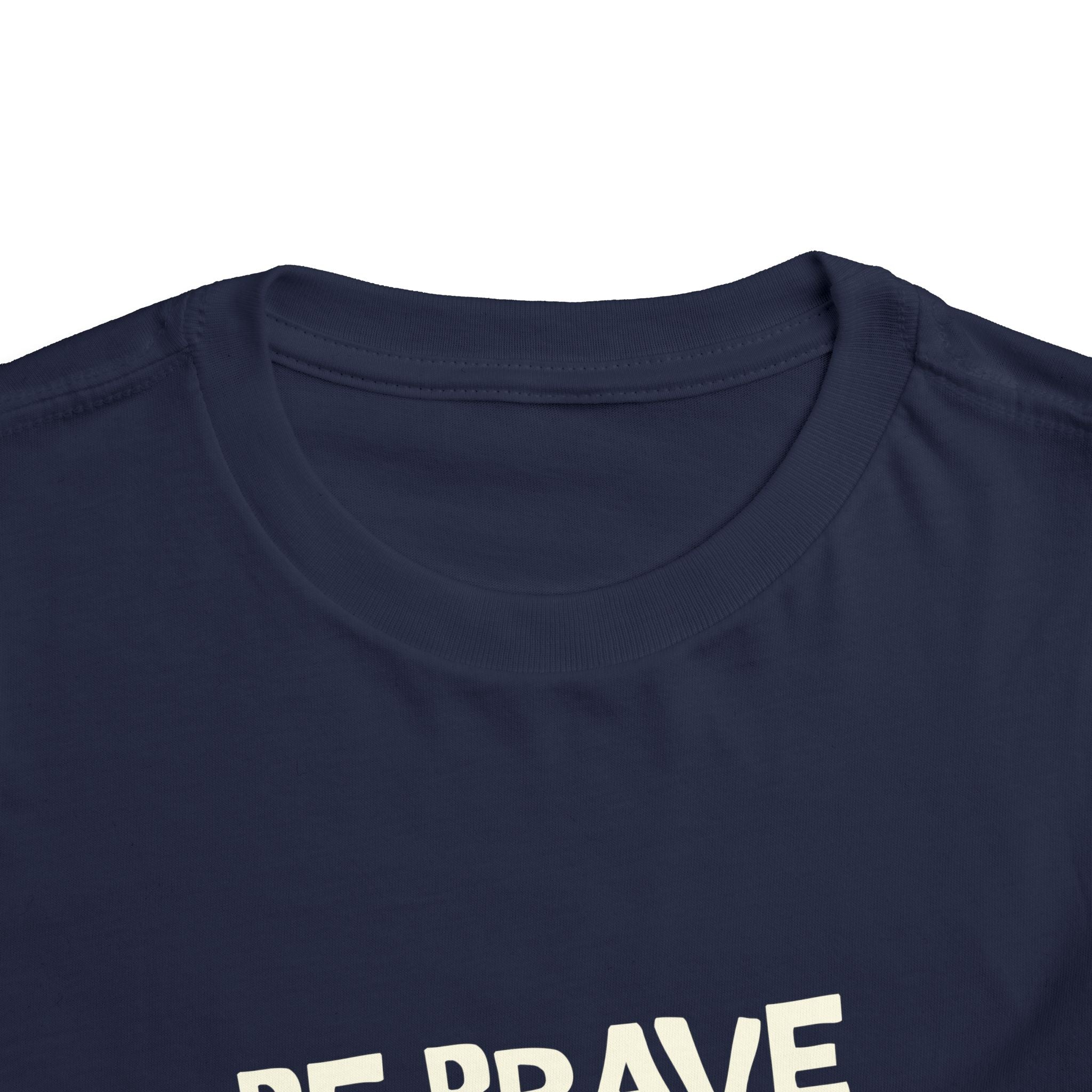 Be Brave Little One | Toddler Motivational Graphic Tiger Floral Garden T-Shirt