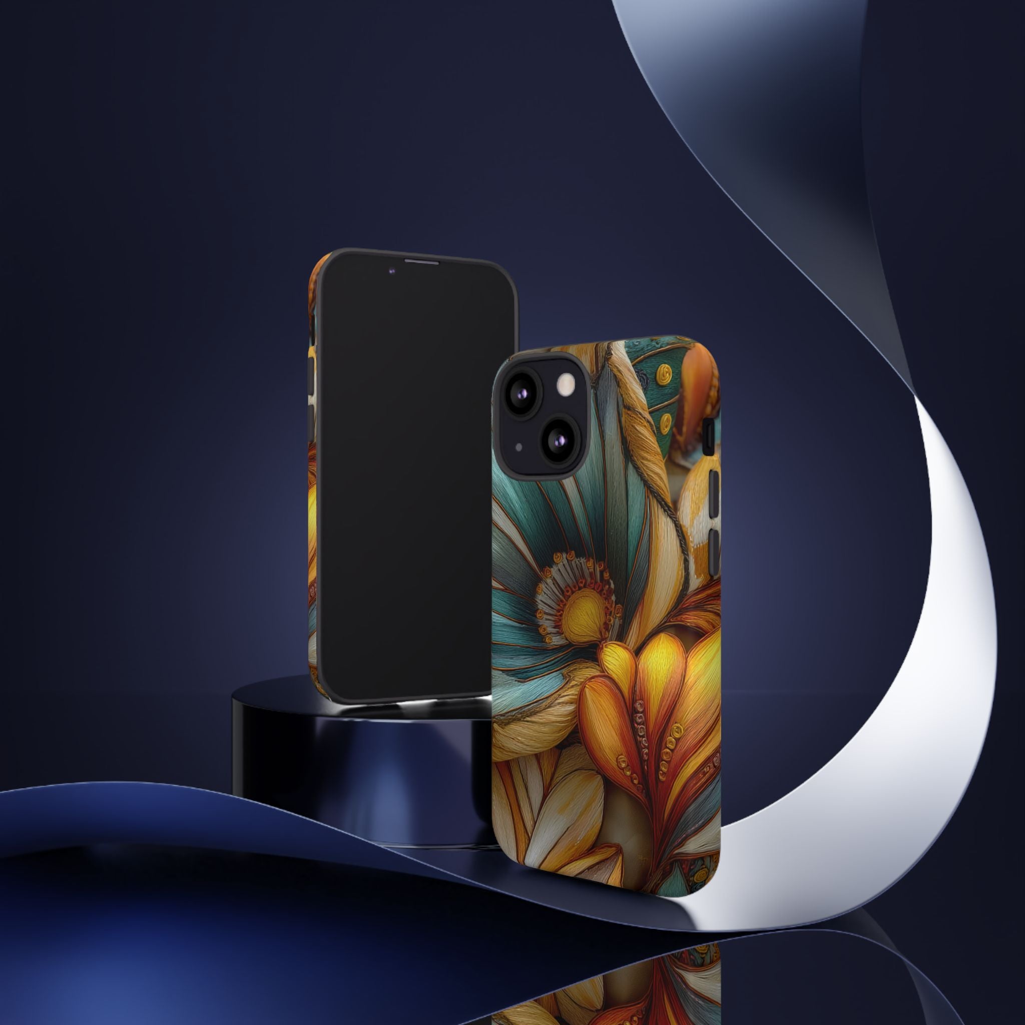 Sculpted Bloom Phone Case | 3D Embroidery style Botanical