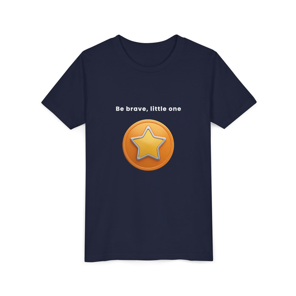 Be Brave Little One | Kids Motivational Graphic Golden Star Badge T-Shirt
