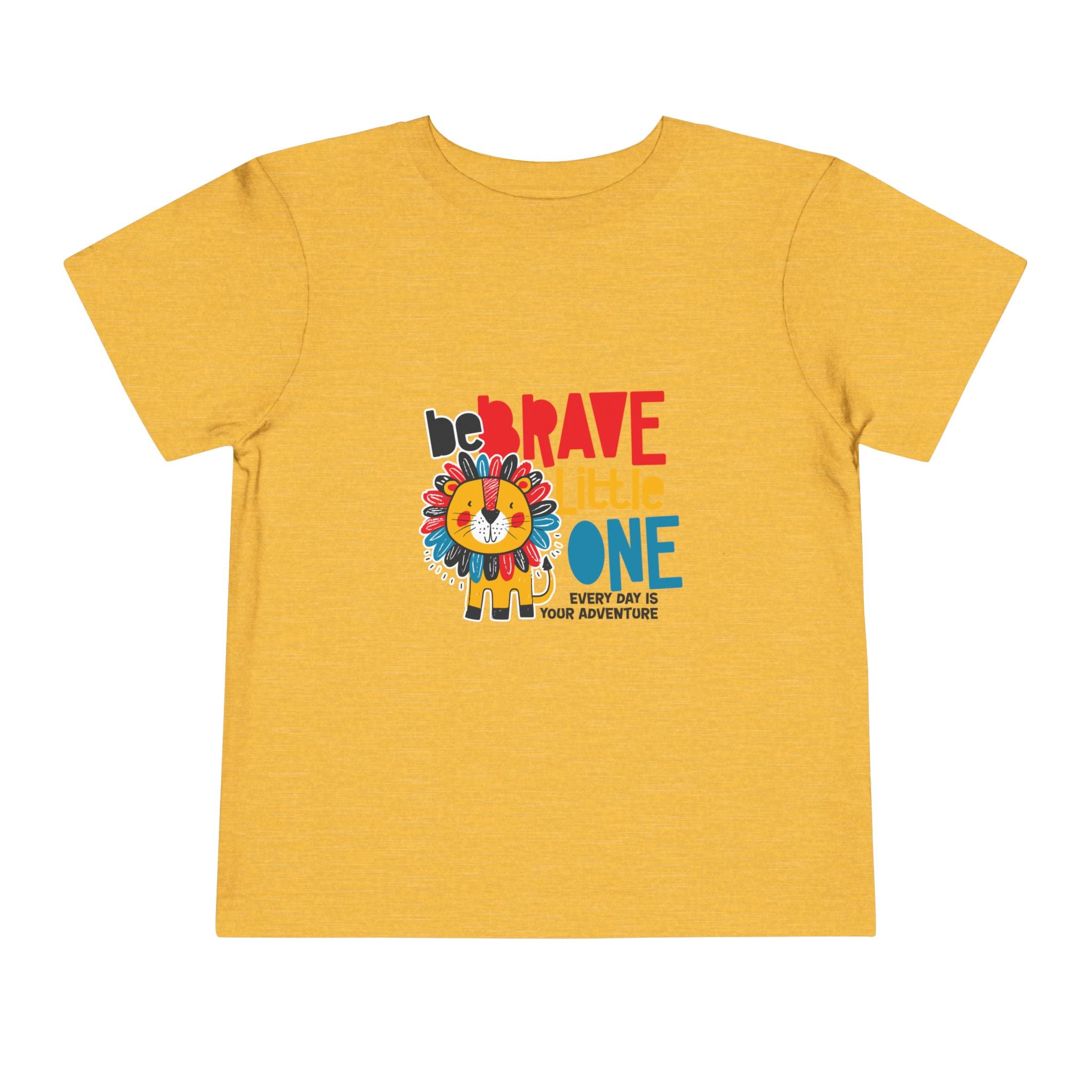 Be Brave Little One | Toddler Motivational Graphic Cute Colourful Lion T-Shirt
