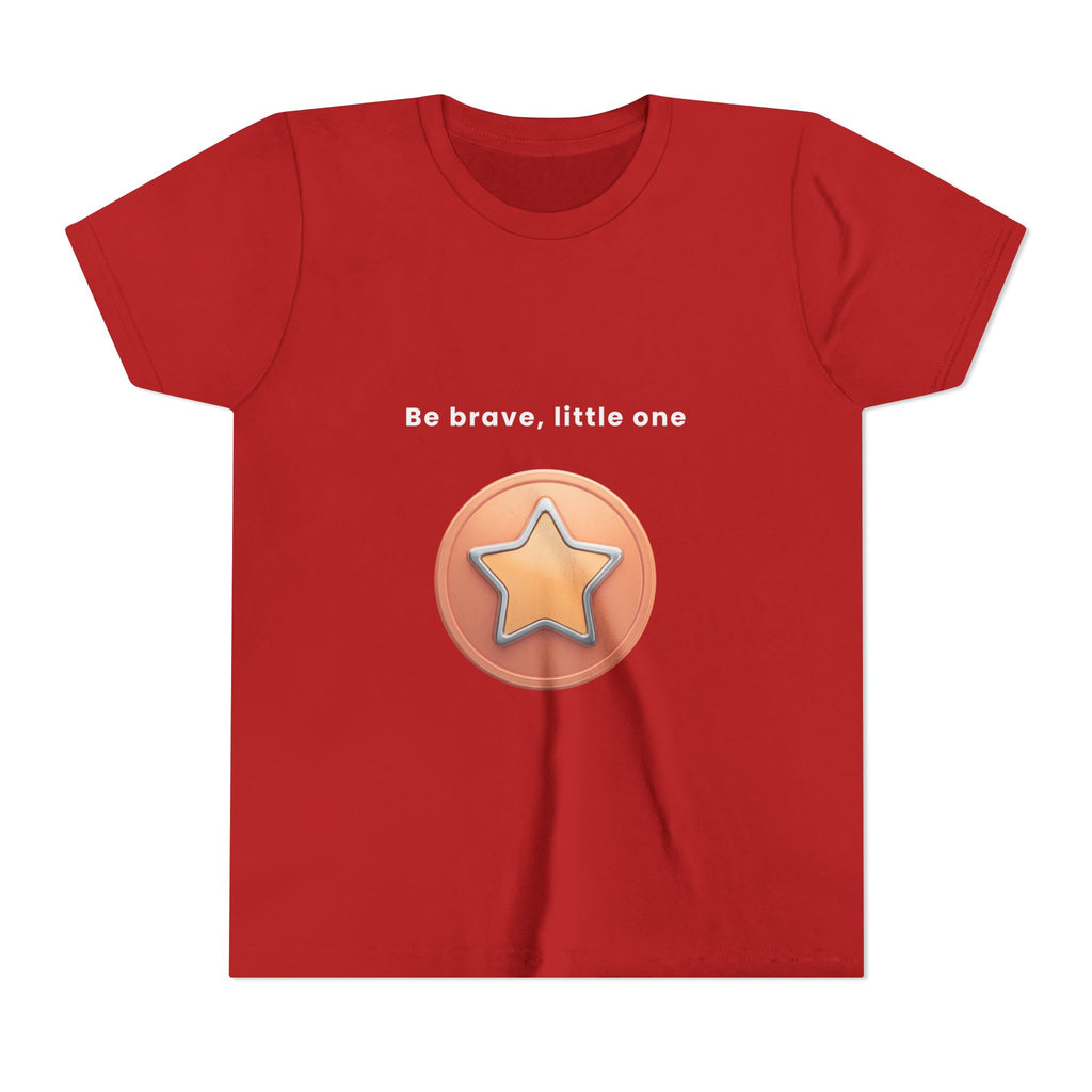 Be Brave Little One | Kids Motivational Graphic Bronze Star Badge T-Shirt
